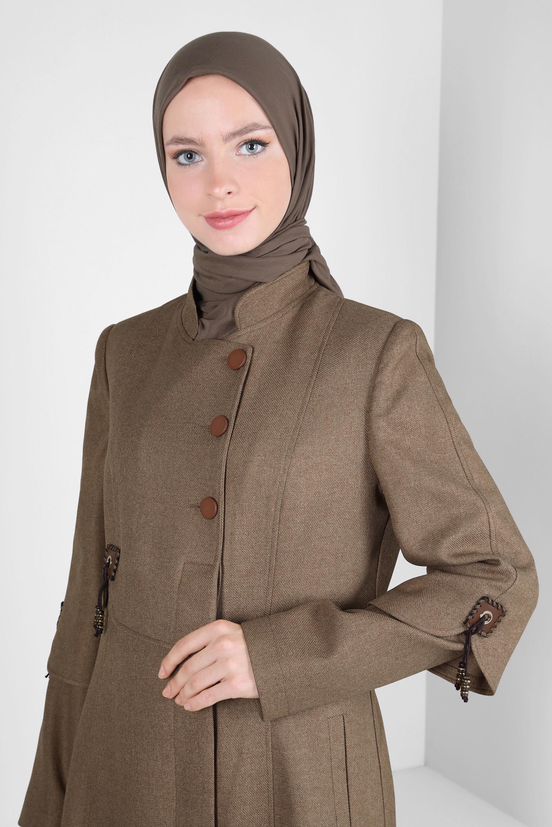 Tesettür giyim VİZON ALVİNA SOFT EŞARP 8303