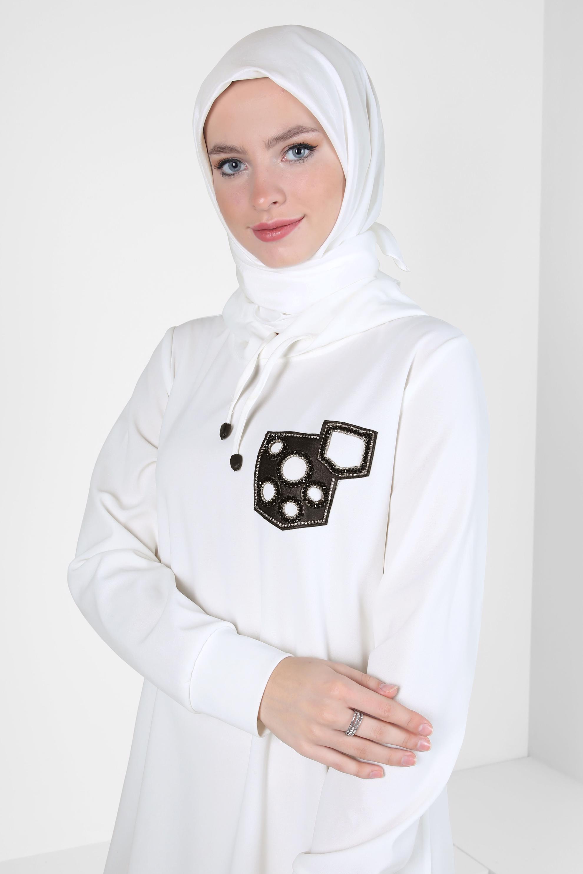 Tesettür giyim EKRU ALVİNA KRAŞ EŞARP 8305