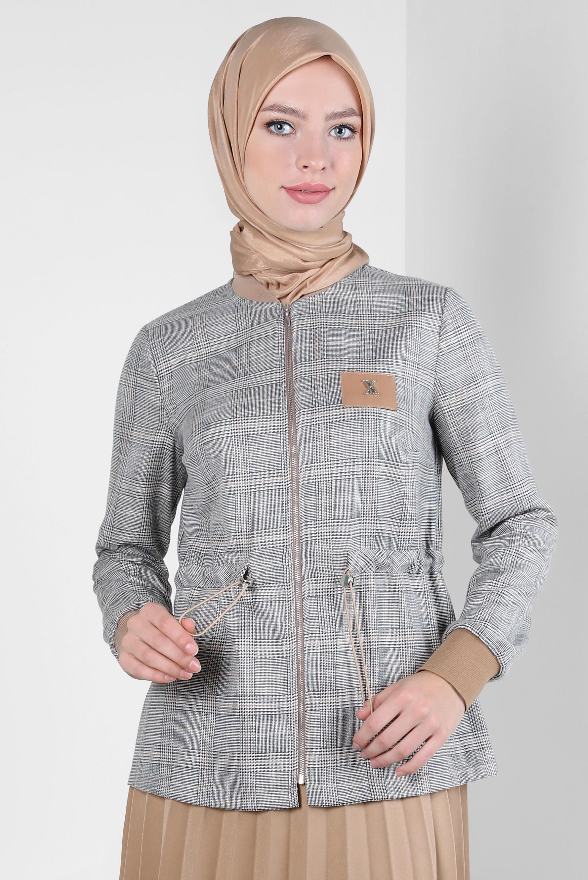 Tesettür giyim BEJ ALVİNA KRAŞ EŞARP 8305
