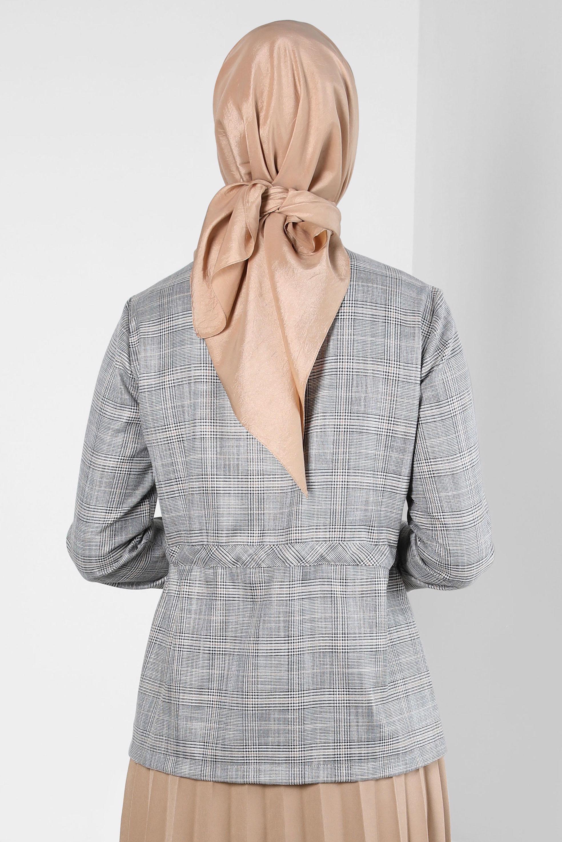 Tesettür giyim BEJ ALVİNA KRAŞ EŞARP 8305