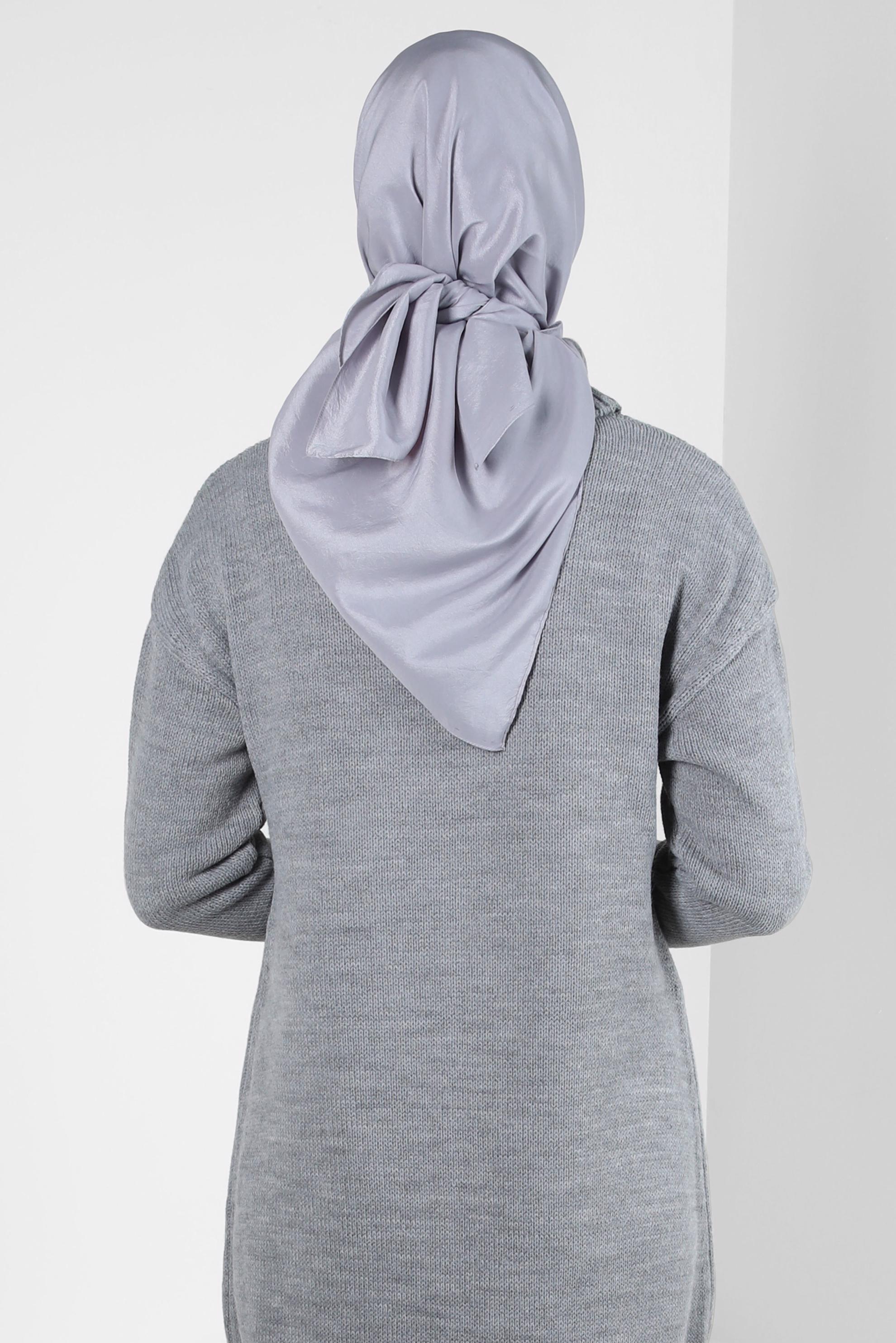 Tesettür giyim GRİ ALVİNA KRAŞ EŞARP 8305