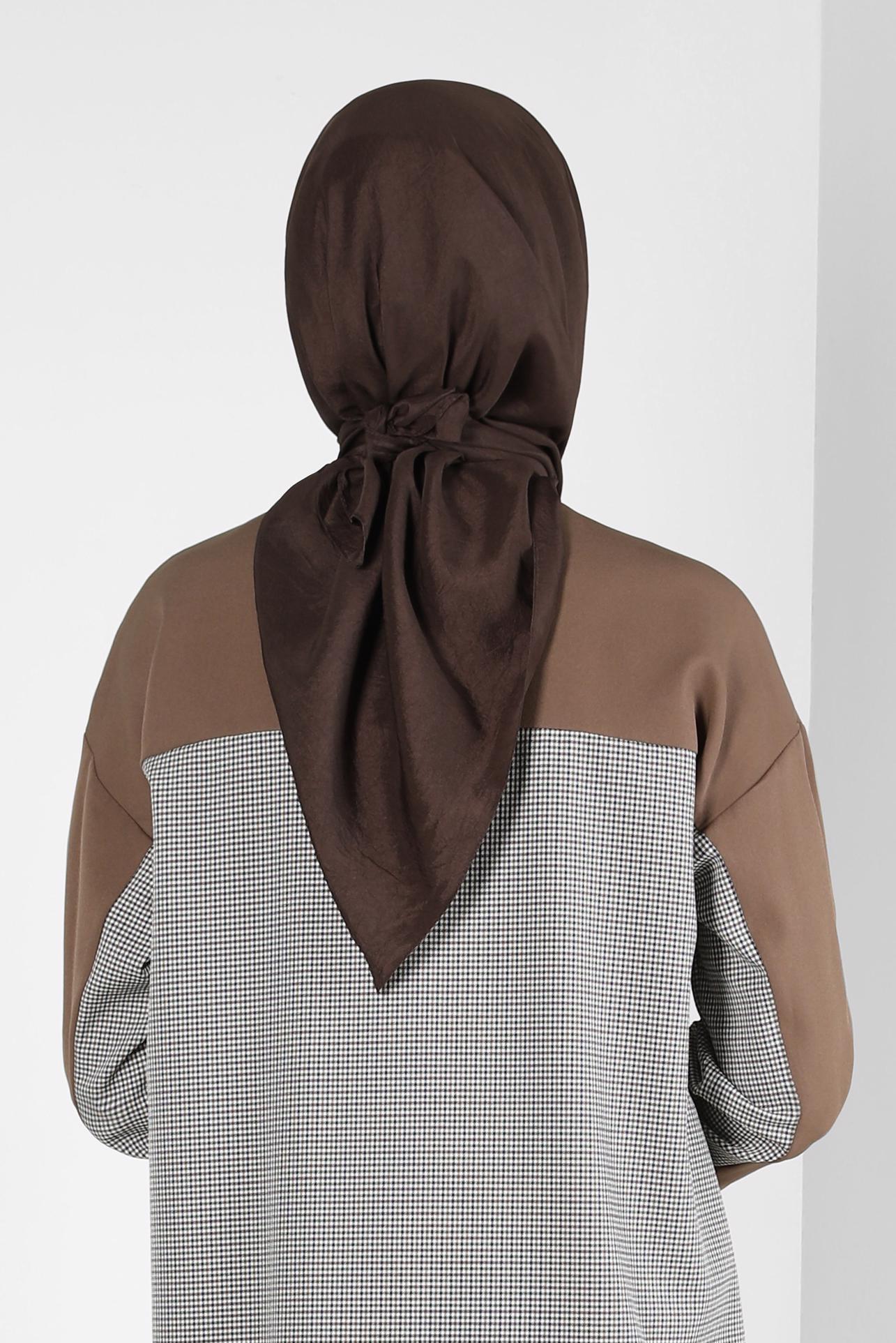 Tesettür giyim KAHVE ALVİNA KRAŞ EŞARP 8305