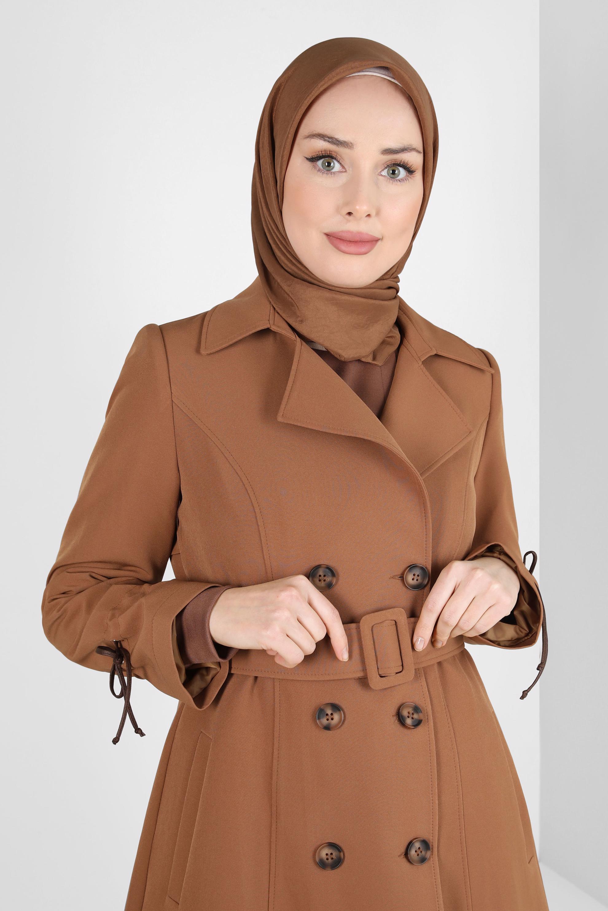 Tesettür giyim KAHVE ALVİNA KRAŞ EŞARP 8305