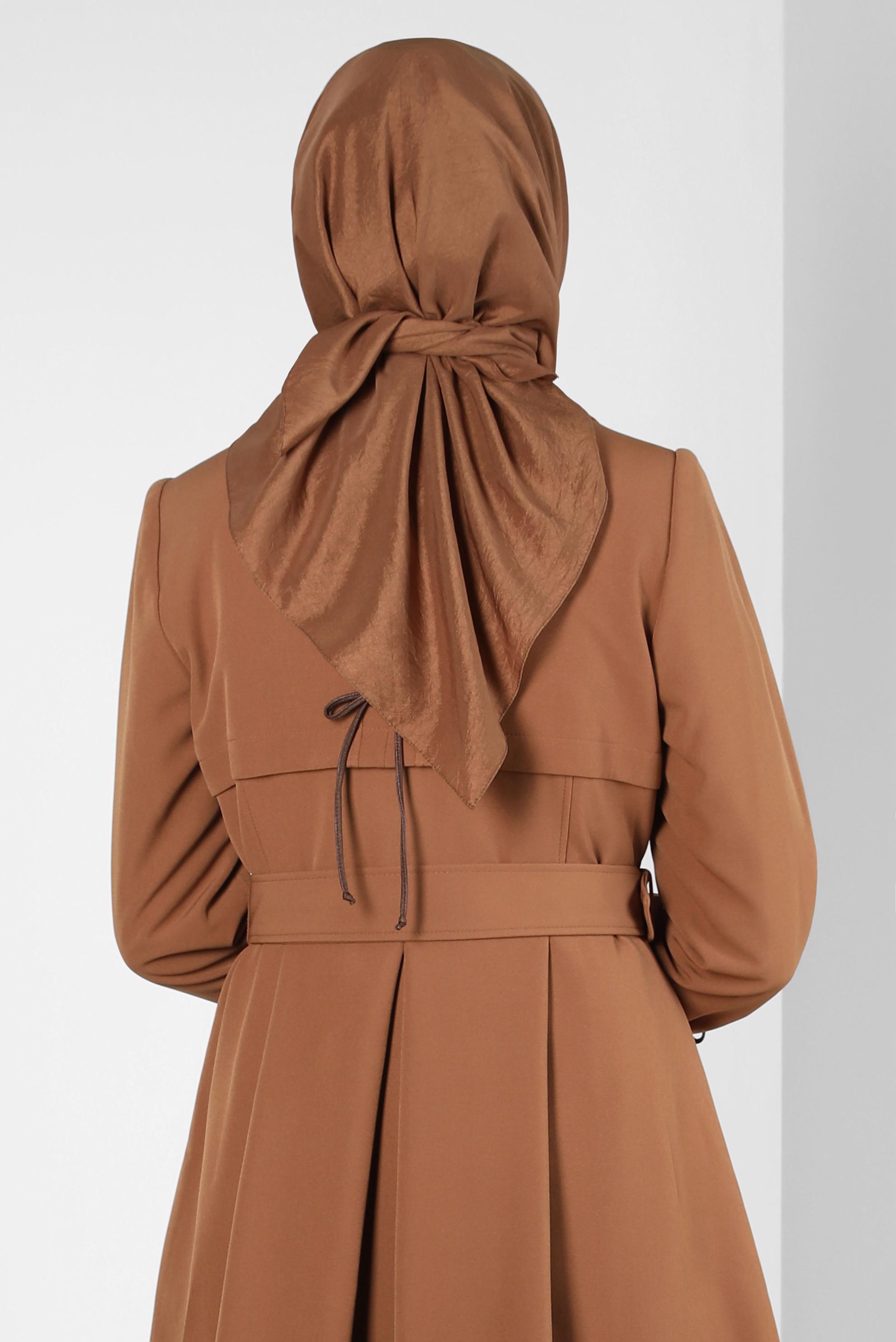 Tesettür giyim KAHVE ALVİNA KRAŞ EŞARP 8305