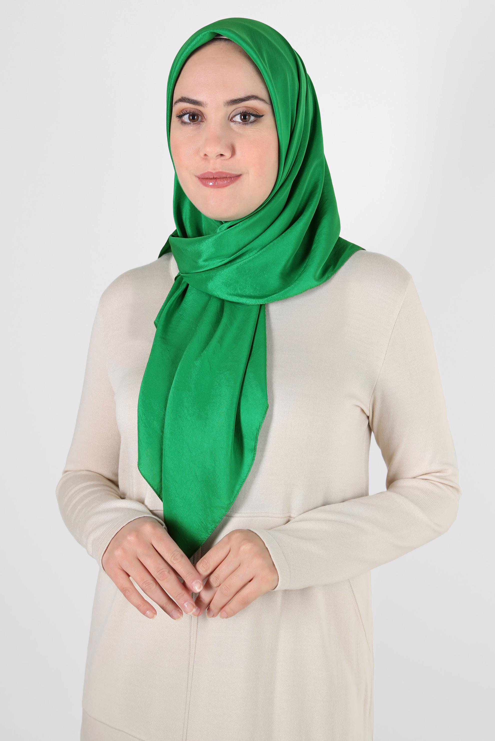 Tesettür giyim YEŞİL ALVİNA KRAŞ EŞARP 8305