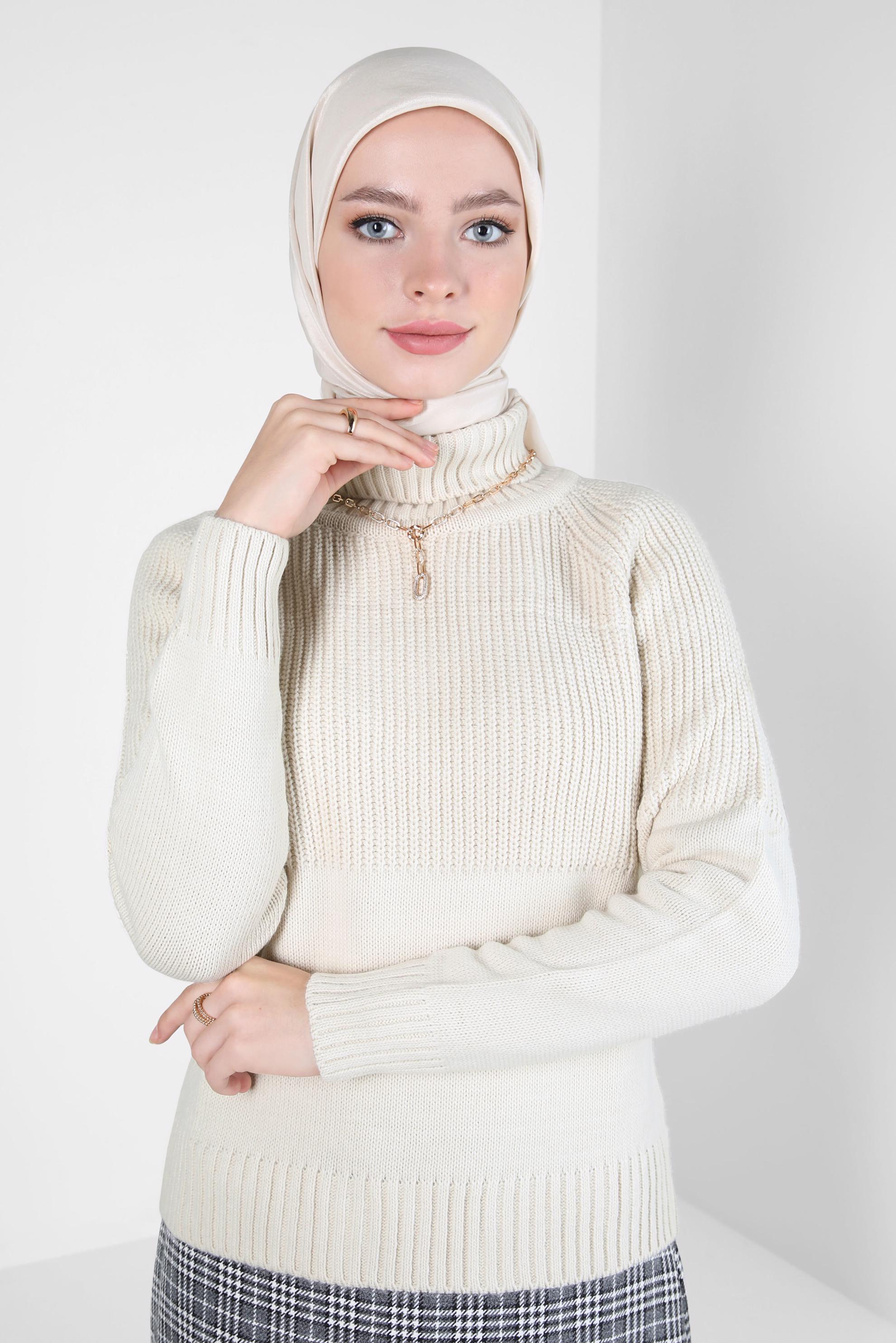 Tesettür giyim BEJ ALVİNA KRAŞ EŞARP 8305