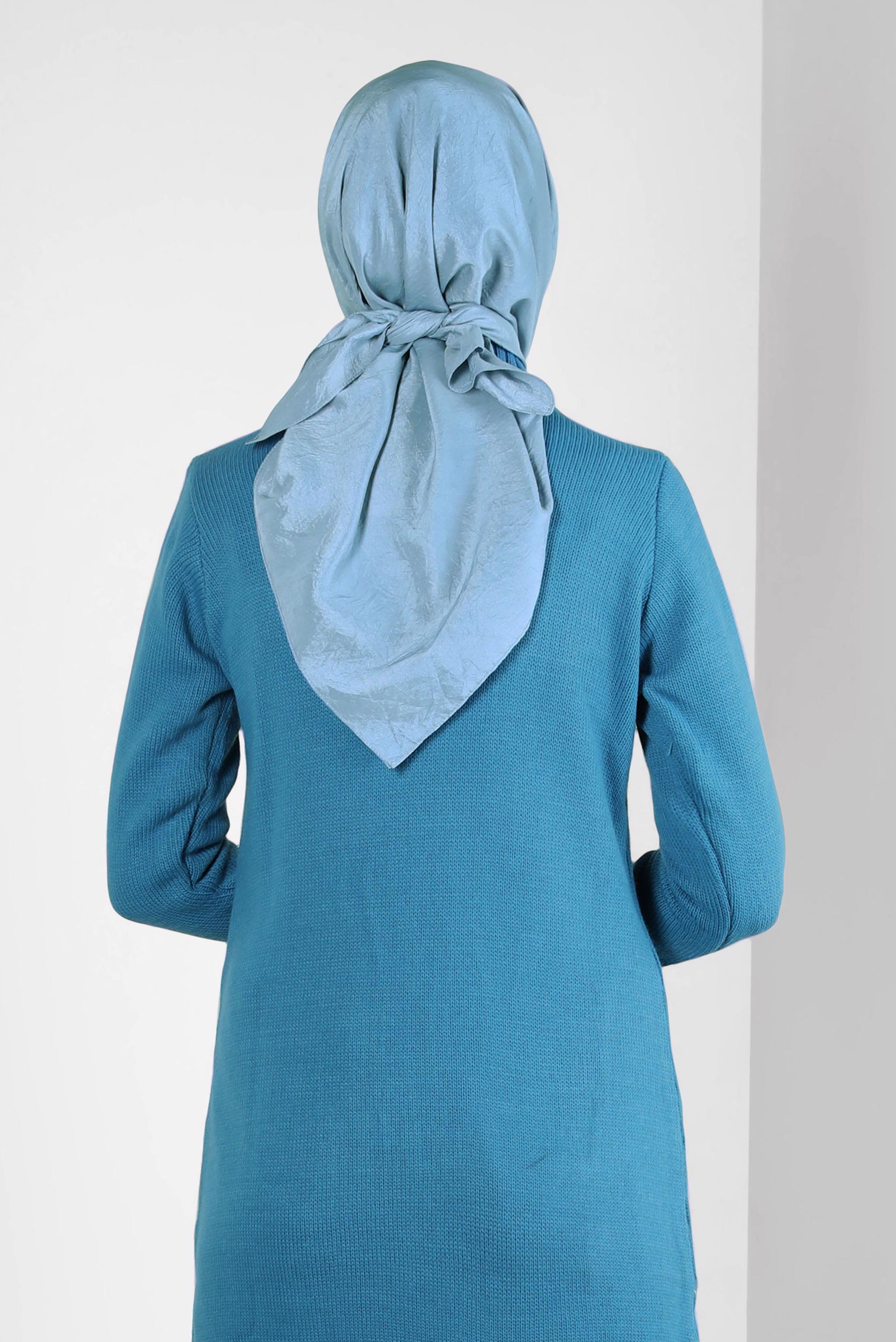 Tesettür giyim MAVİ ALVİNA KRAŞ EŞARP 8305