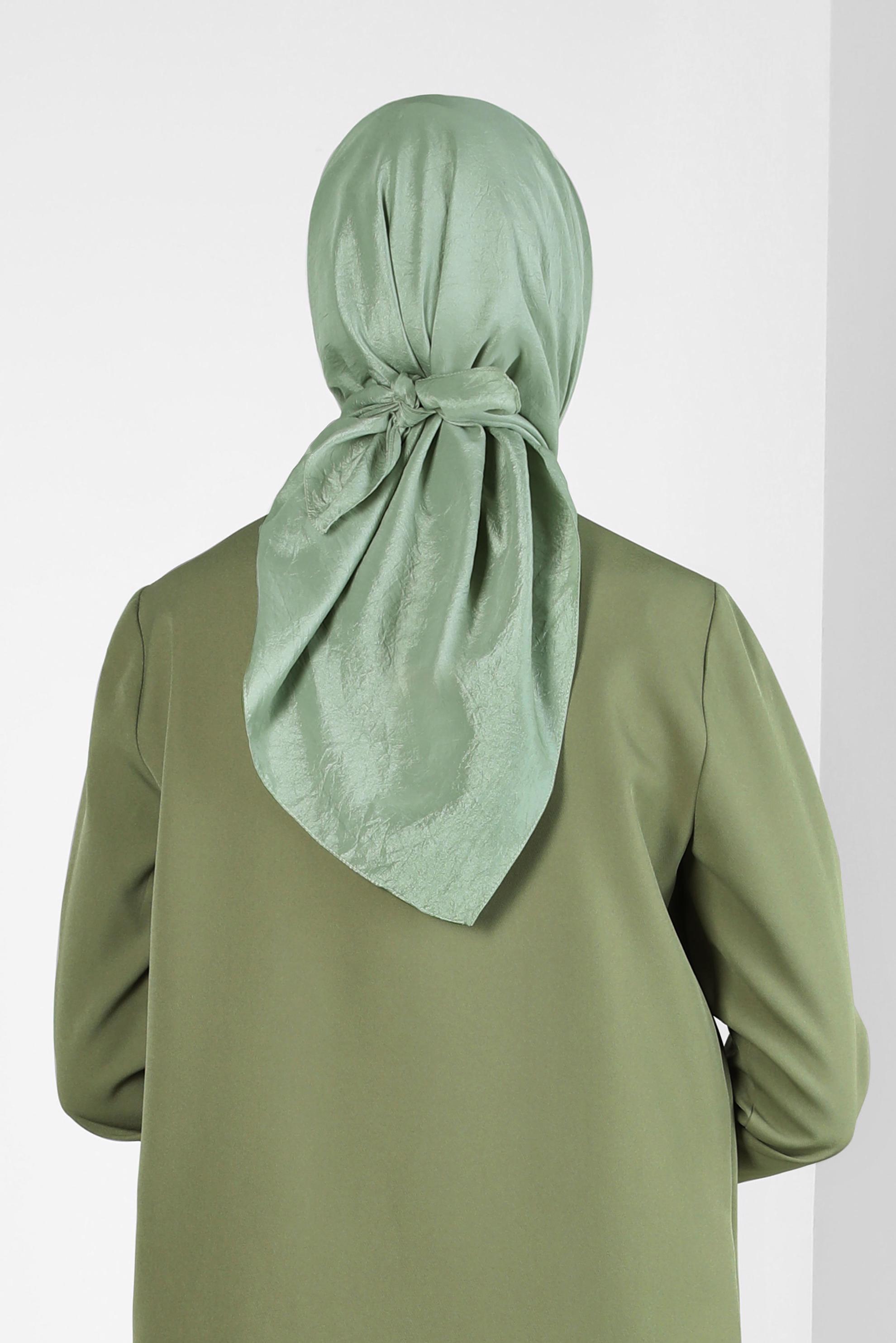 Tesettür giyim YEŞİL ALVİNA KRAŞ EŞARP 8305