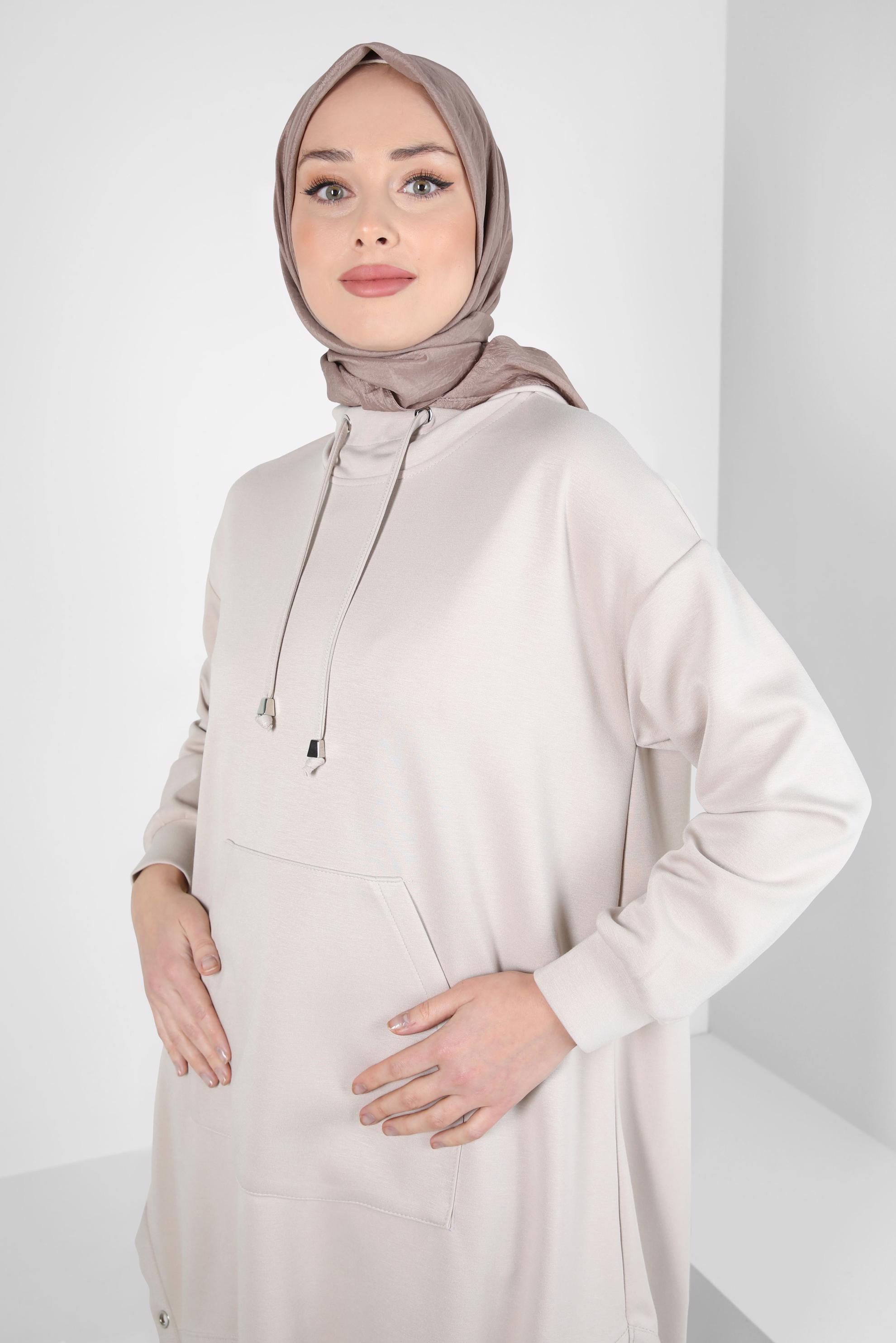 Tesettür giyim VİZON ALVİNA KRAŞ EŞARP 8305