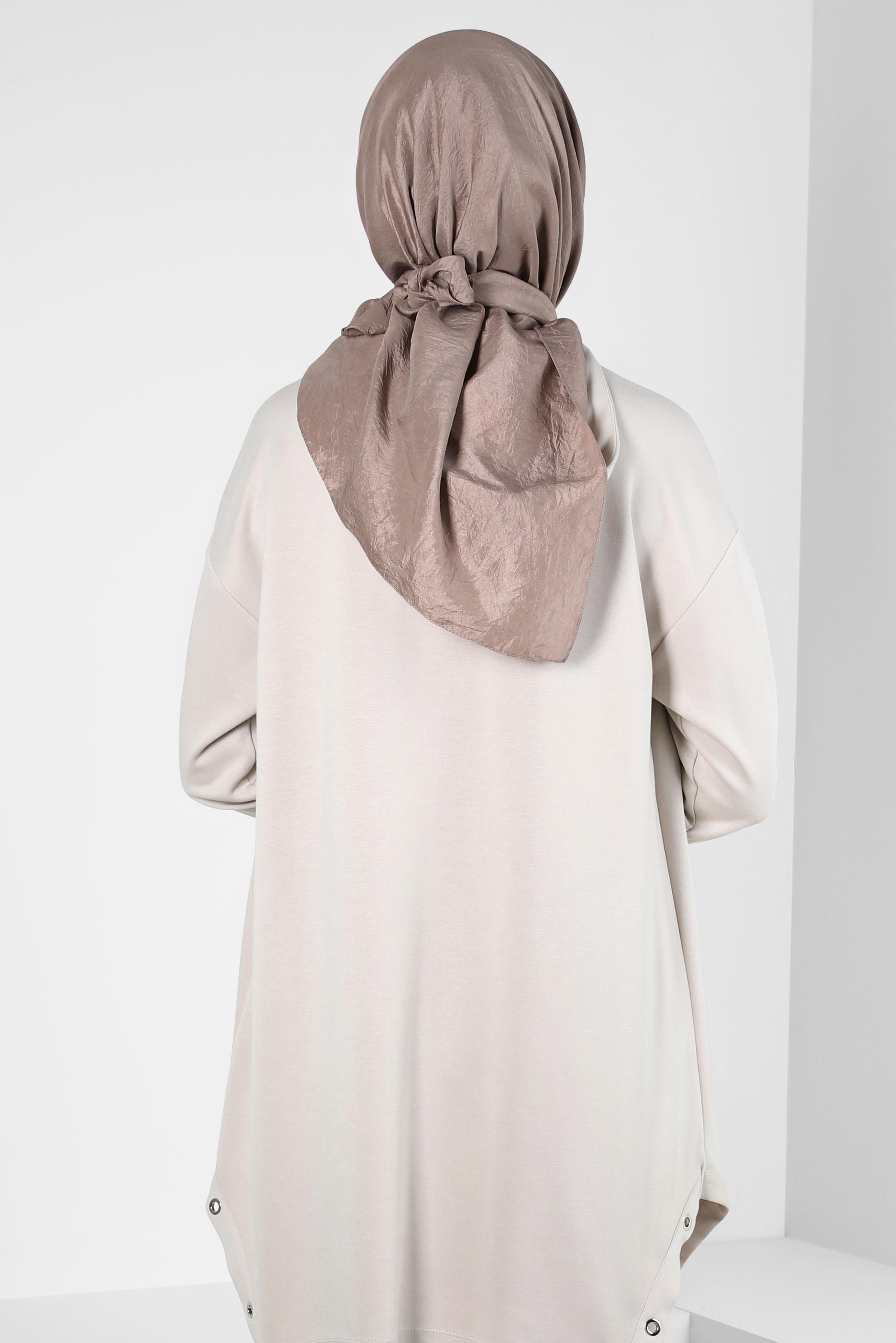 Tesettür giyim VİZON ALVİNA KRAŞ EŞARP 8305