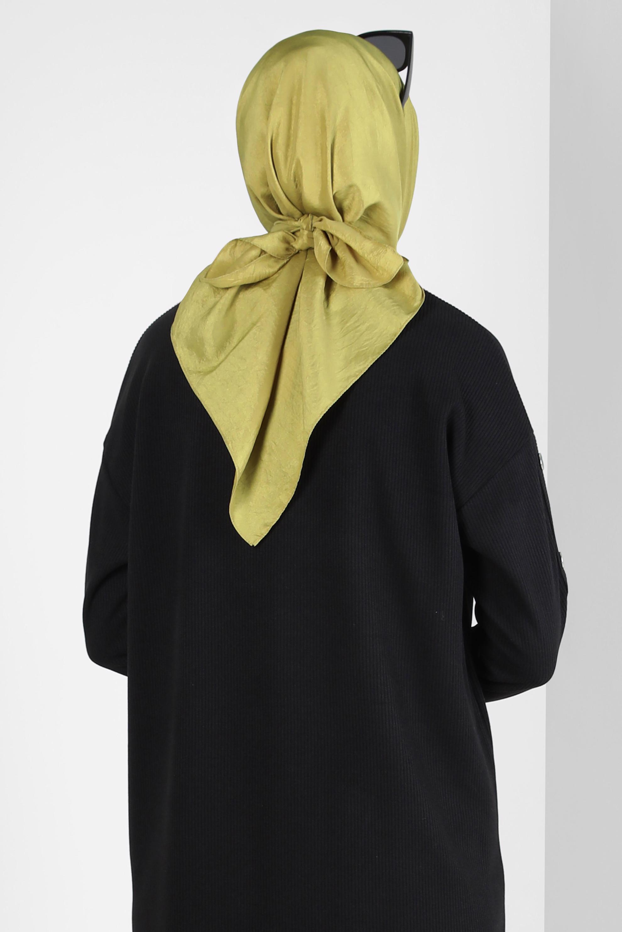 Tesettür giyim YEŞİL ALVİNA KRAŞ EŞARP 8305