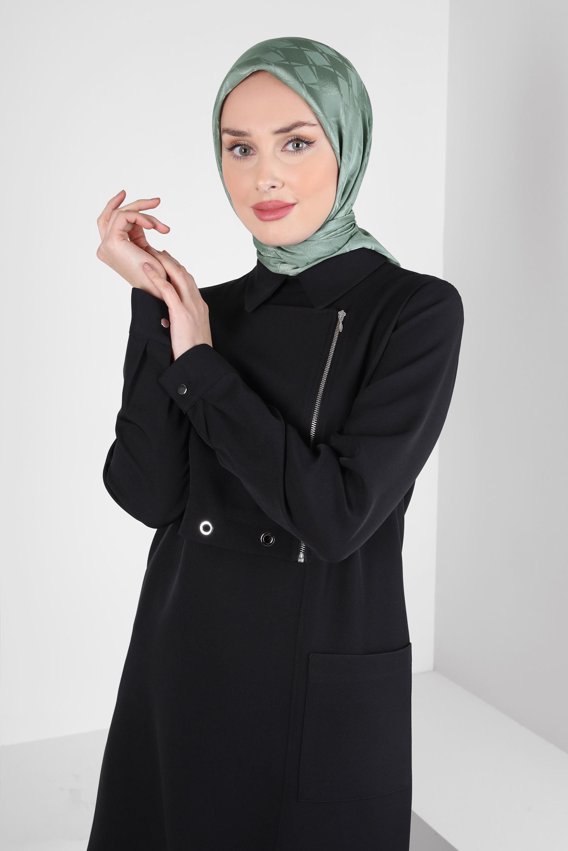 Tesettür giyim HAKİ ALVİNA JAKARLI EŞARP 8308
