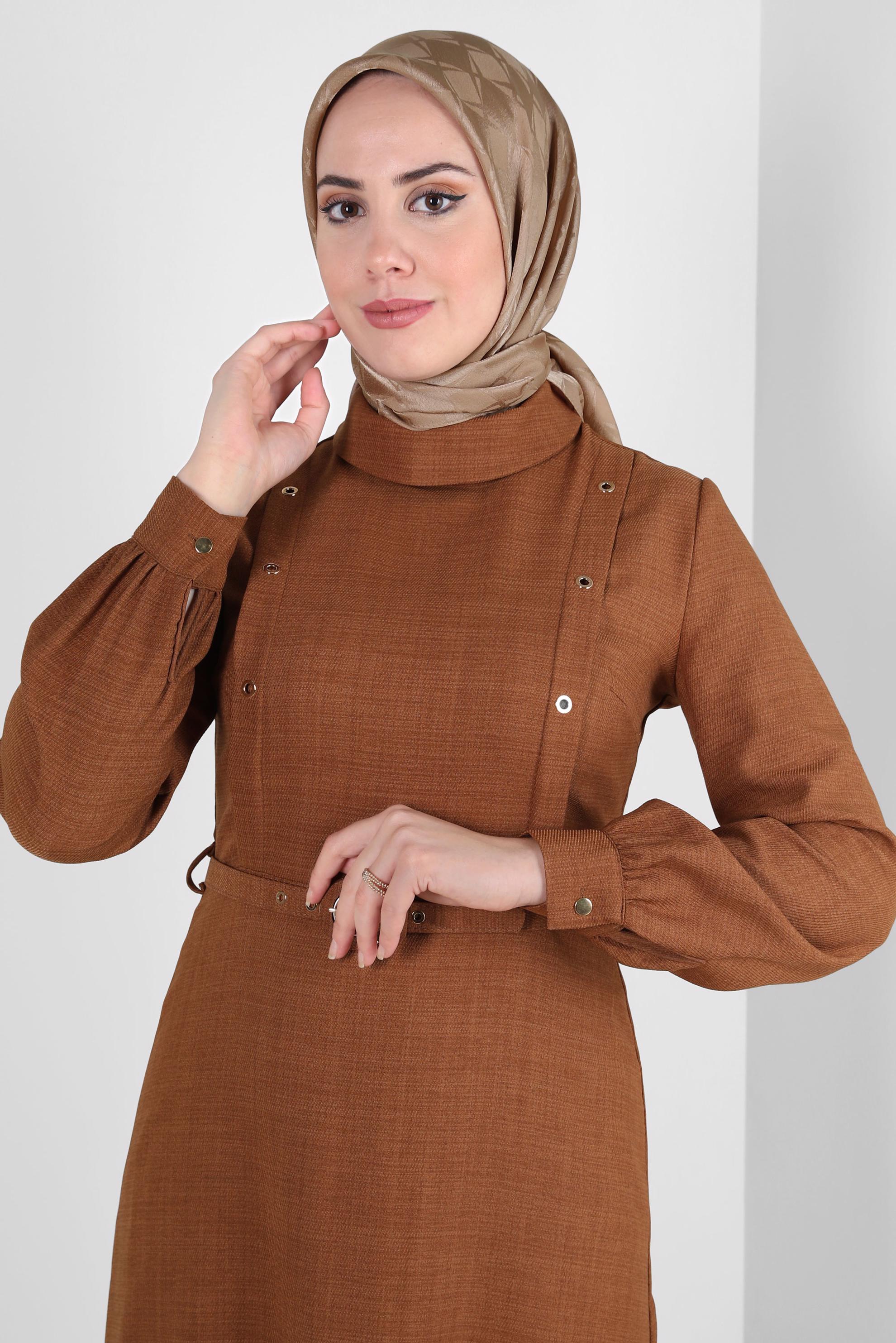 Tesettür giyim BEJ ALVİNA JAKARLI EŞARP 8308