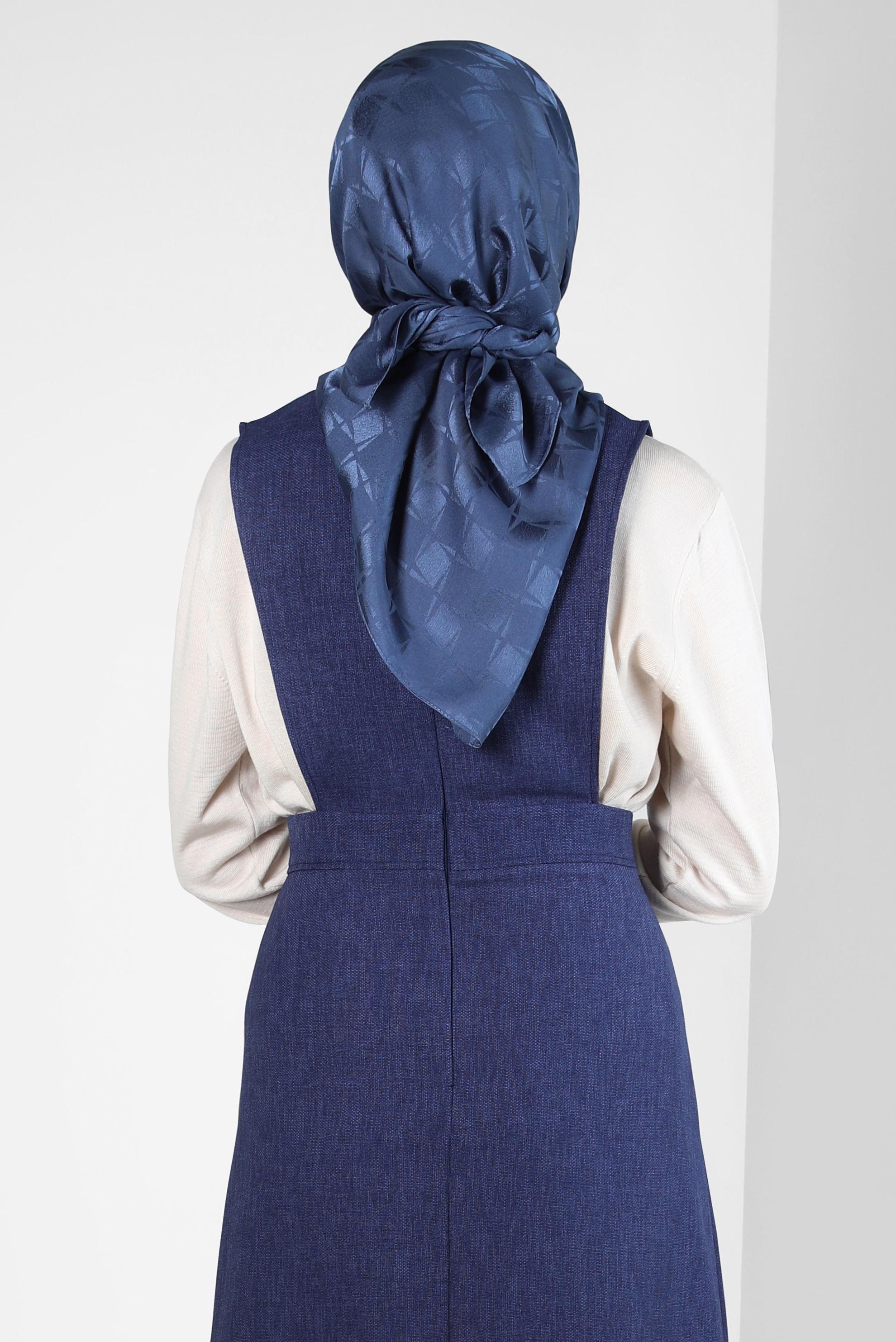 Tesettür giyim MAVİ ALVİNA JAKARLI EŞARP 8308