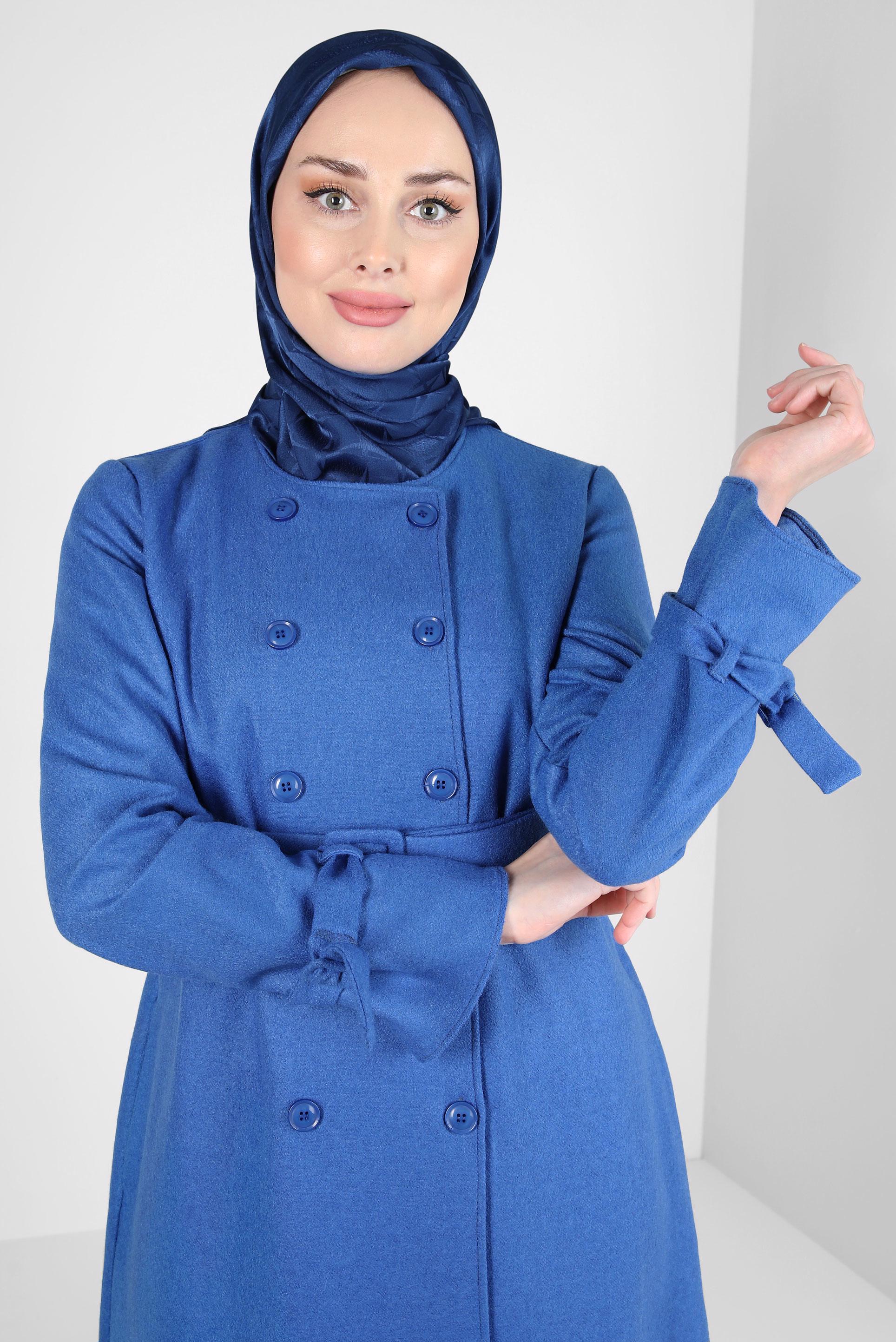 Tesettür giyim LACİVERT ALVİNA JAKARLI EŞARP 8308