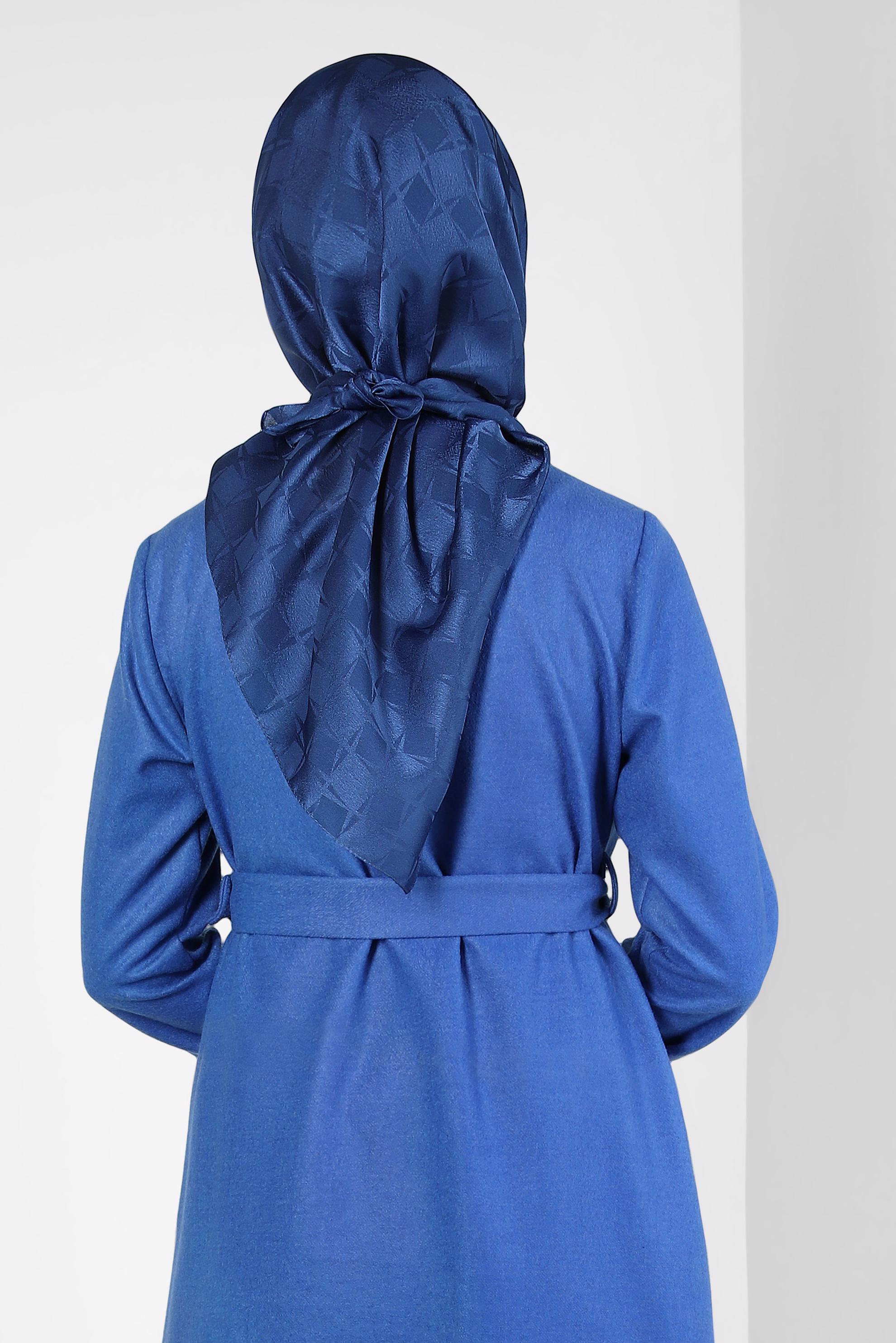 Tesettür giyim LACİVERT ALVİNA JAKARLI EŞARP 8308