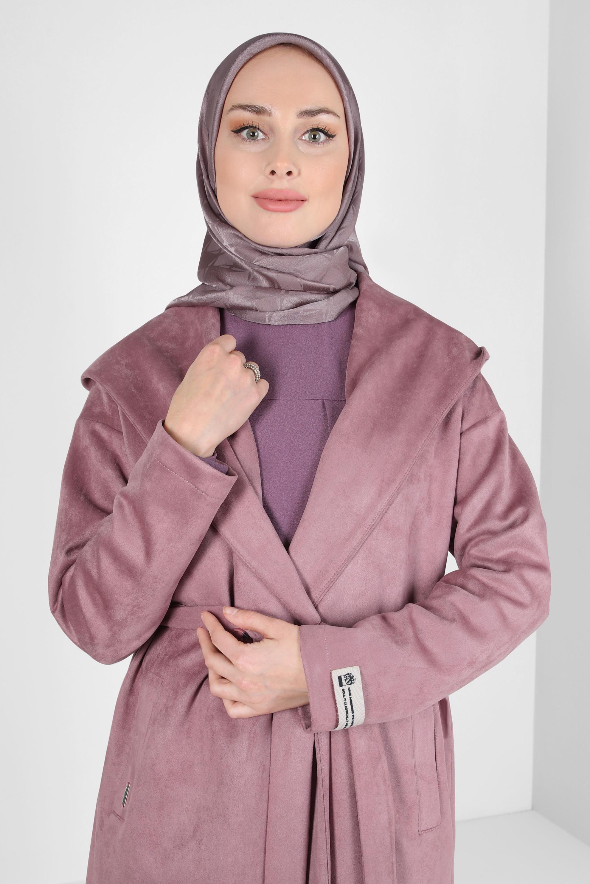 Tesettür giyim VİZON ALVİNA JAKARLI EŞARP 8308