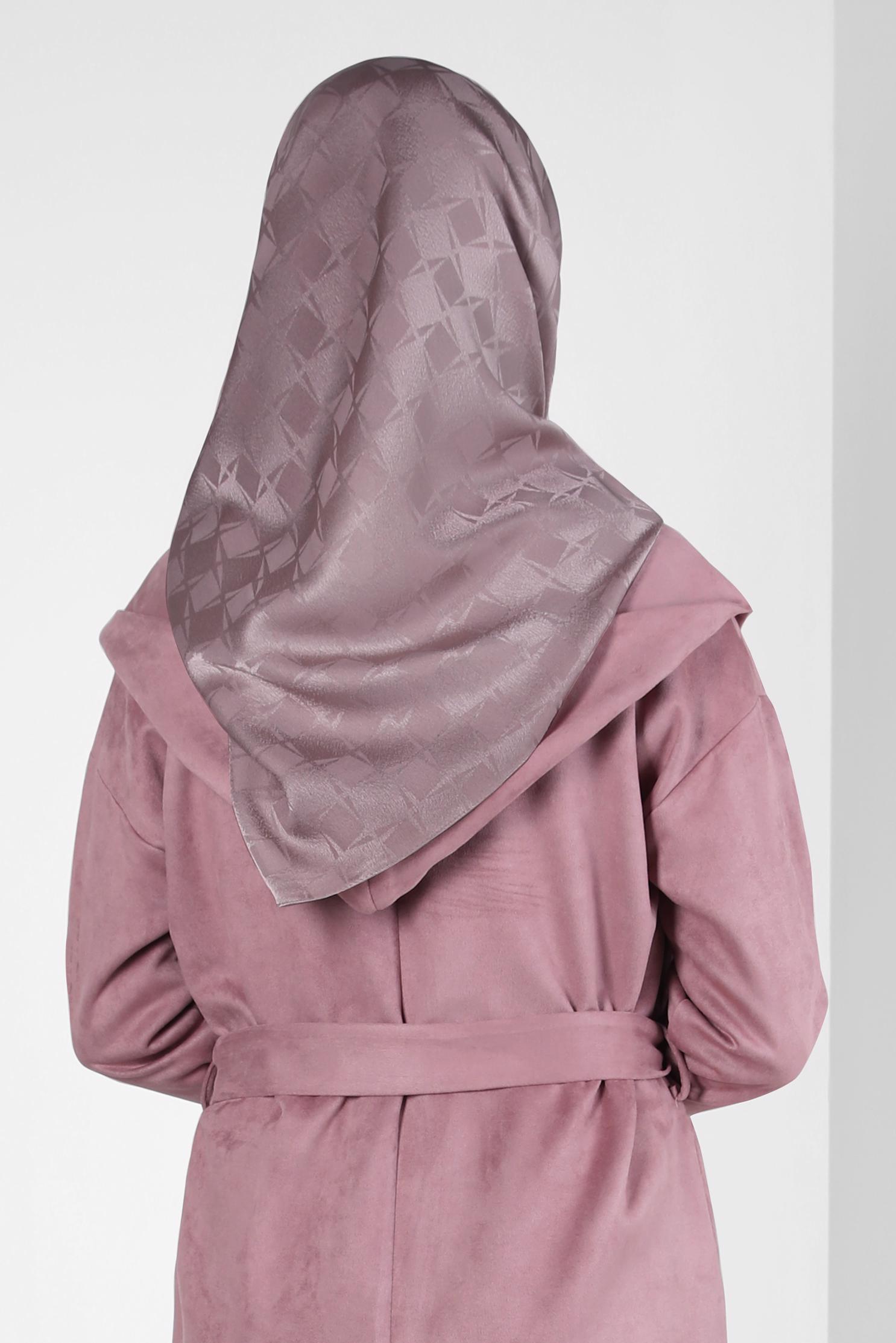 Tesettür giyim VİZON ALVİNA JAKARLI EŞARP 8308