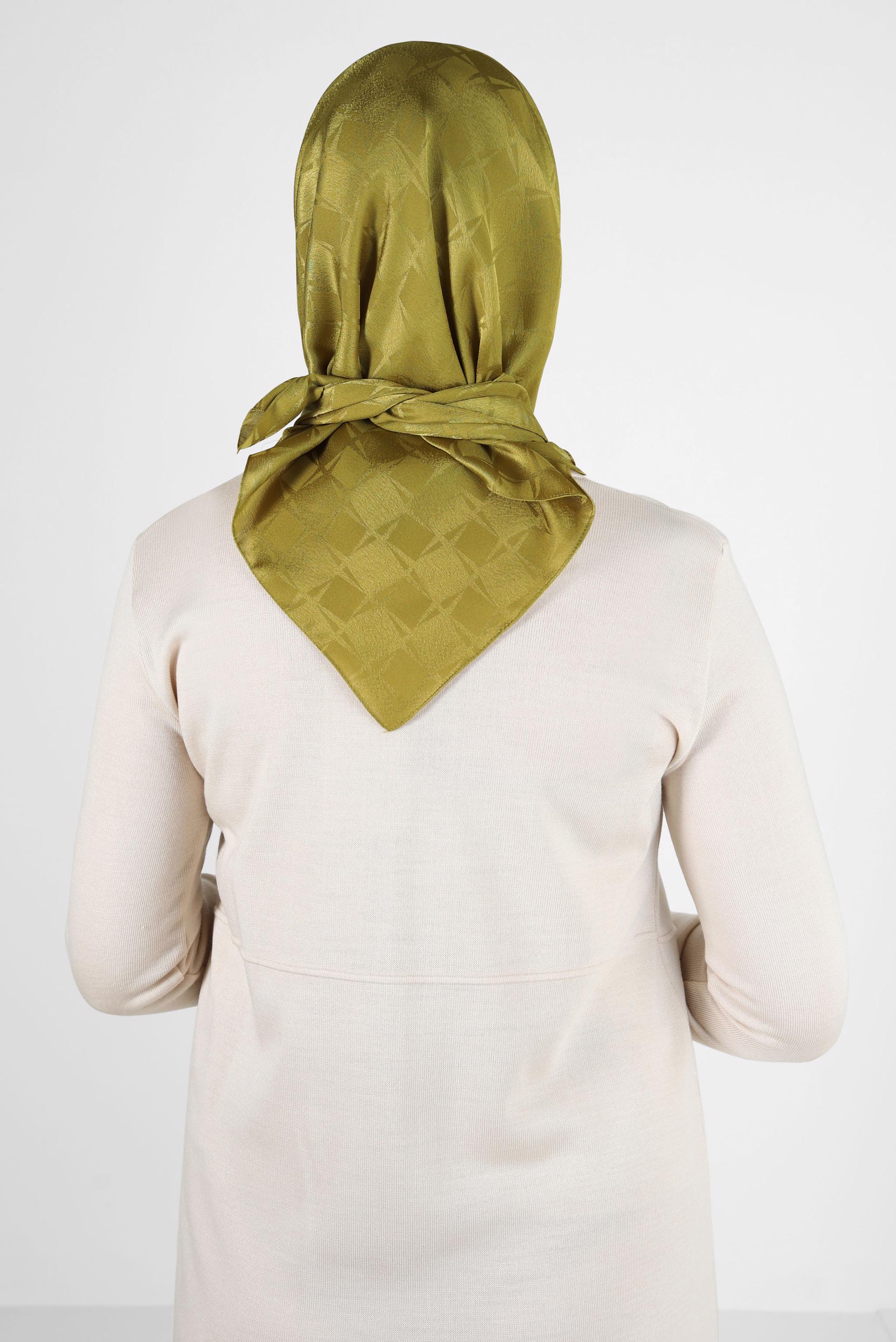 Tesettür giyim YEŞİL ALVİNA JAKARLI EŞARP 8308