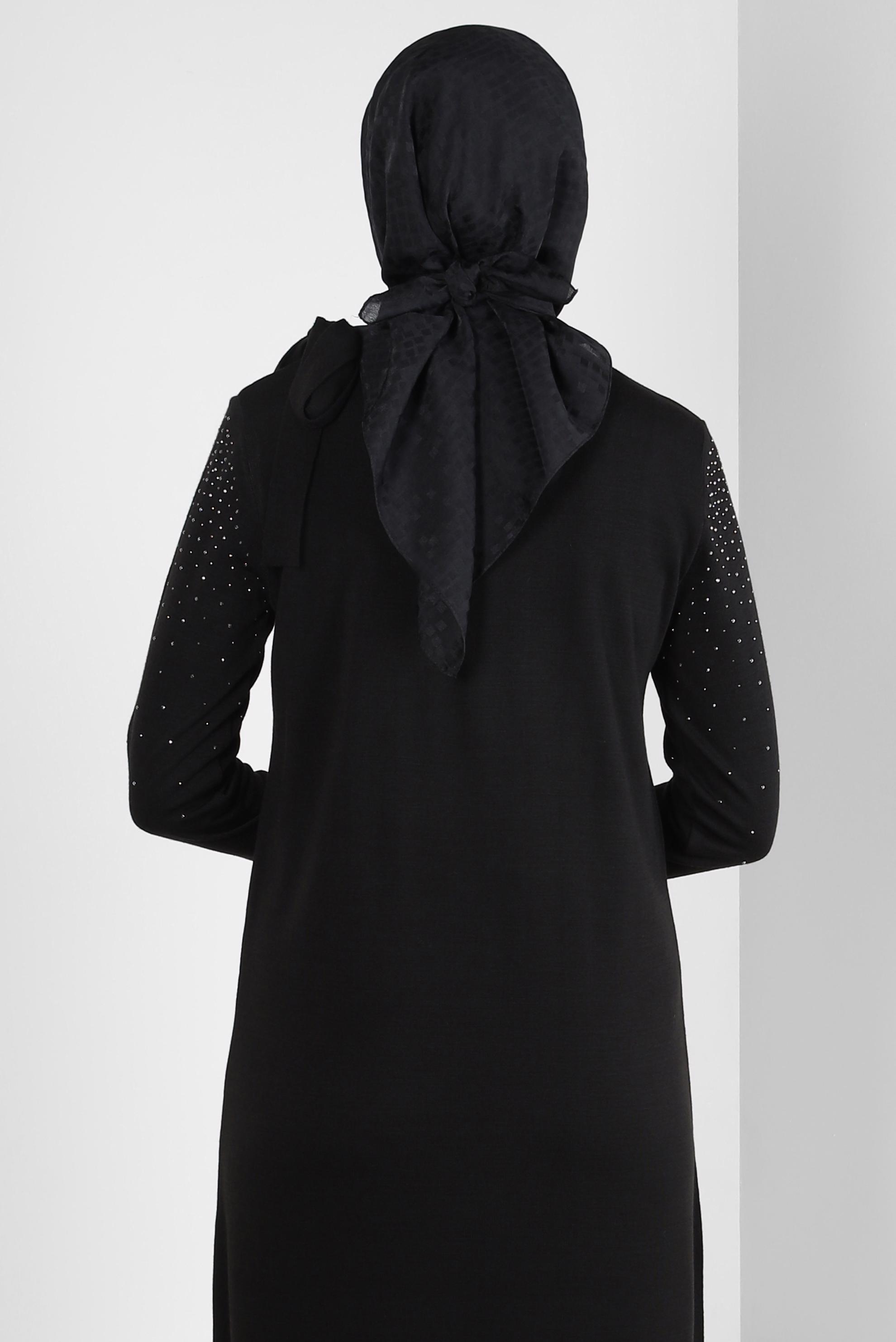 Tesettür giyim SİYAH ALVİNA JAKARLI EŞARP 8309