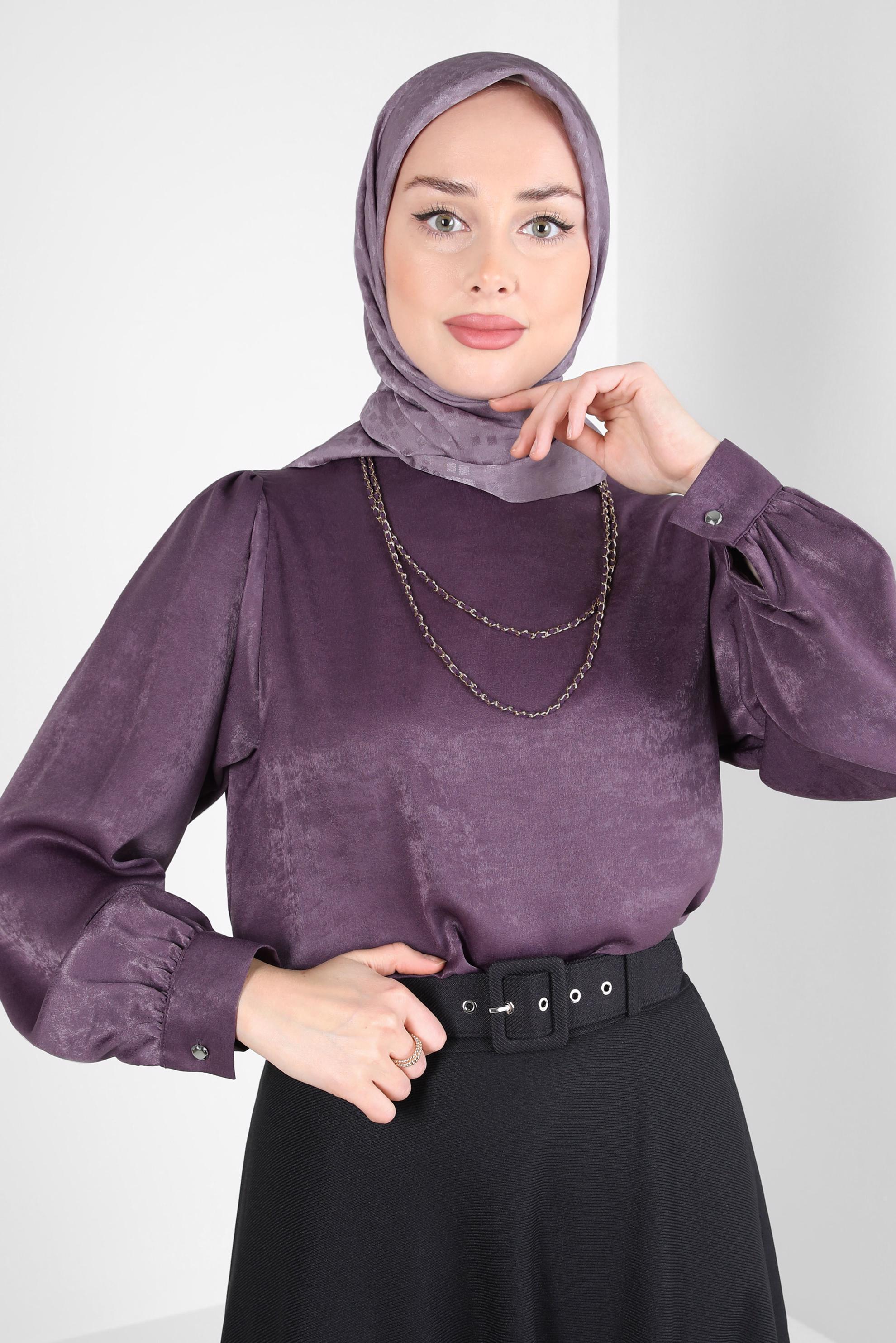 Tesettür giyim MOR ALVİNA JAKARLI EŞARP 8309