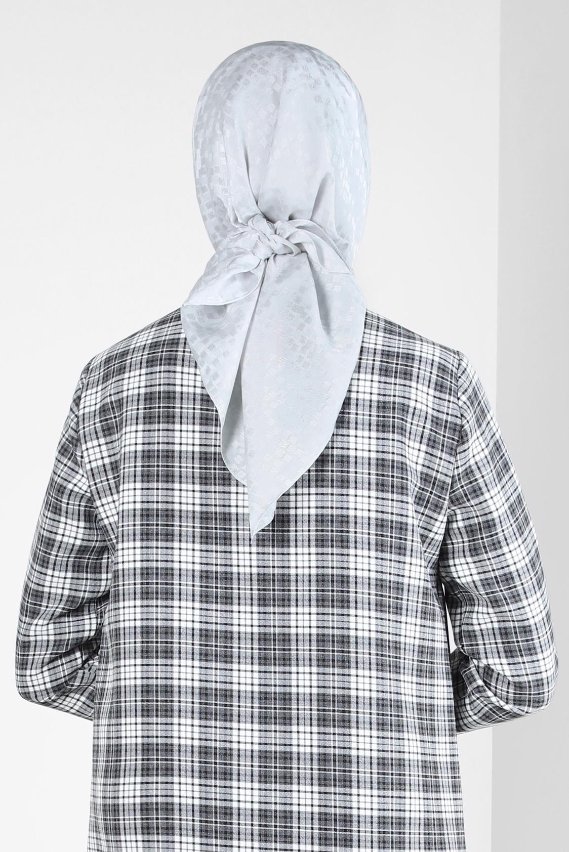 Tesettür giyim GÜMÜŞ ALVİNA JAKARLI EŞARP 8309