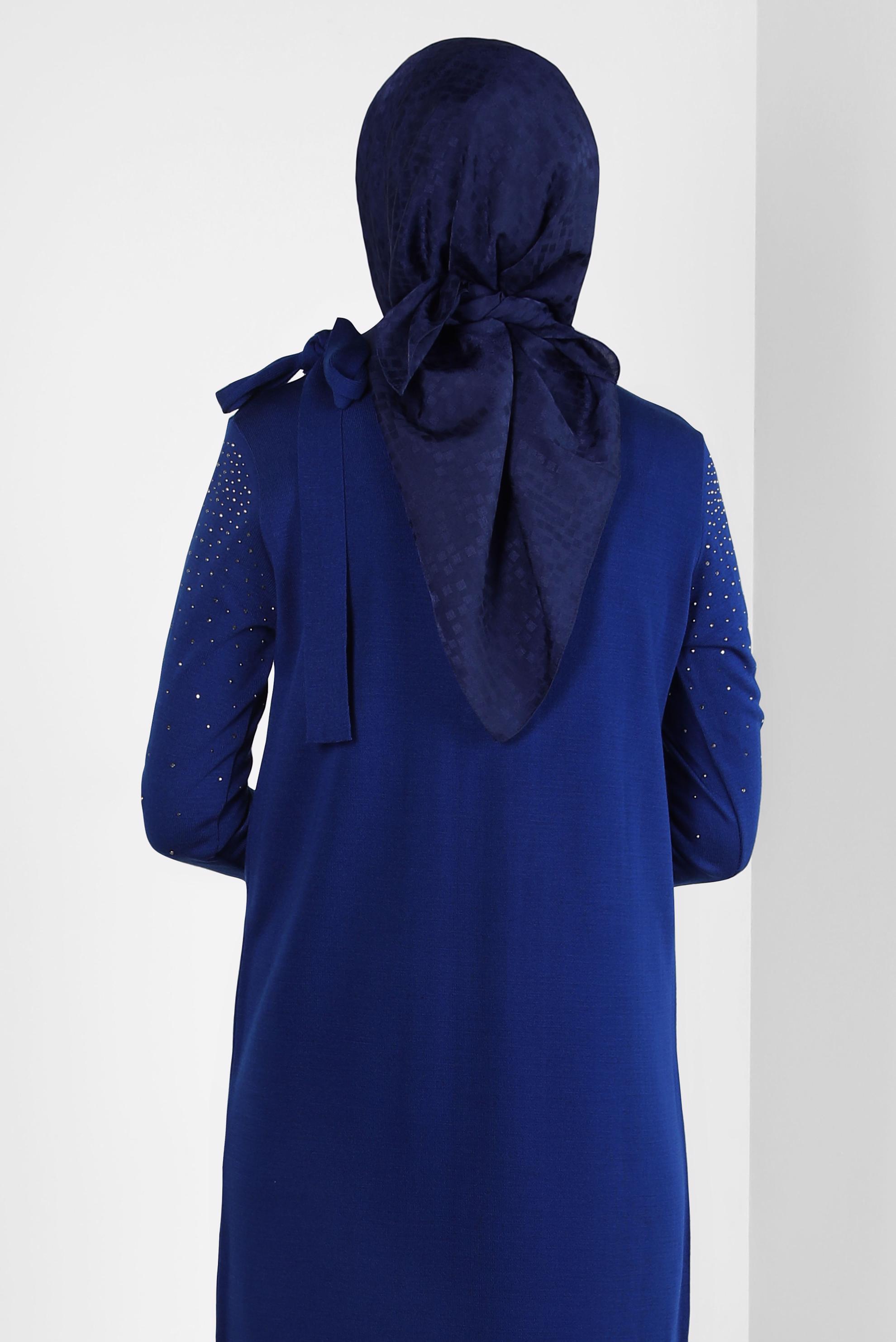 Tesettür giyim LACİVERT ALVİNA JAKARLI EŞARP 8309