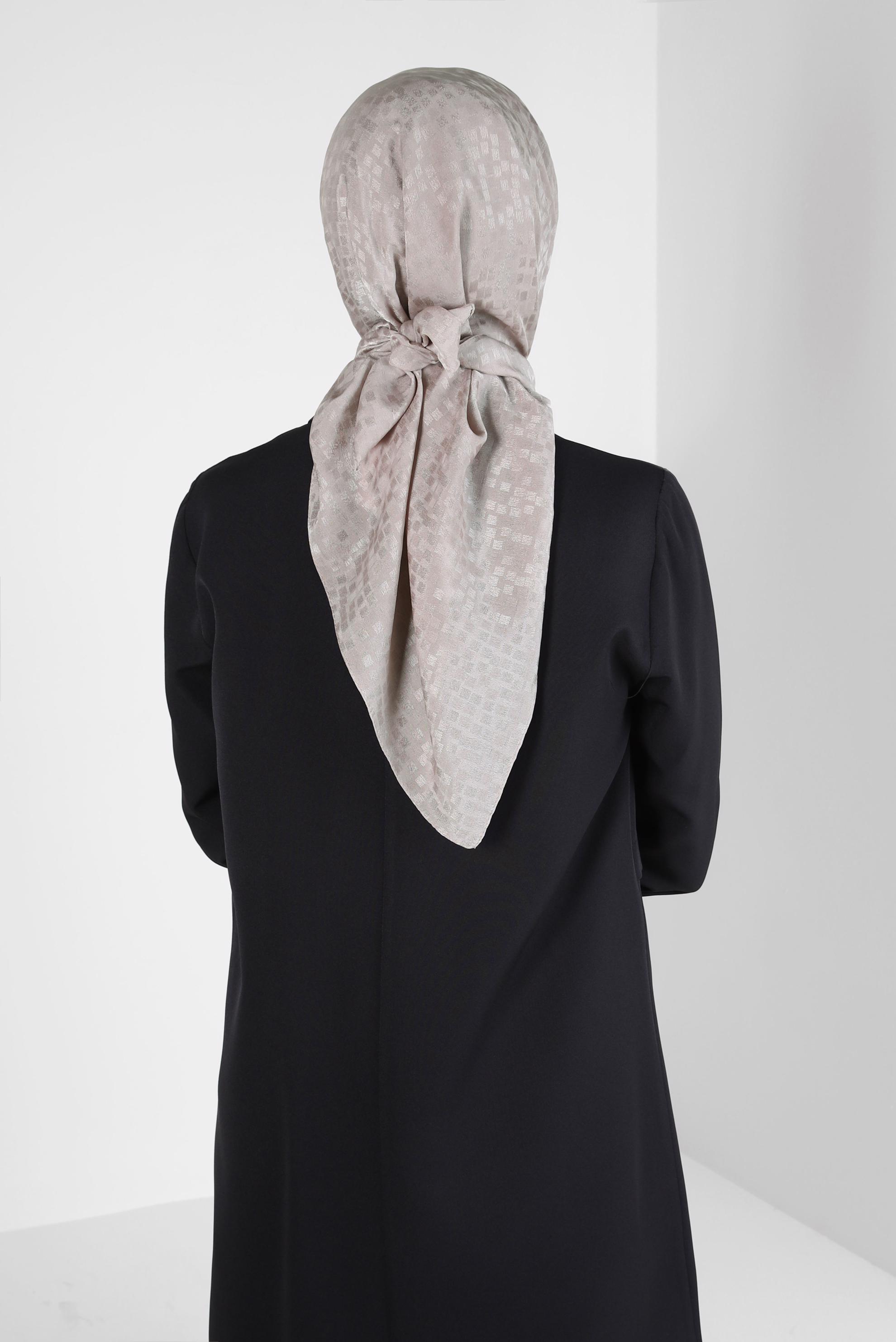 Tesettür giyim VİZON ALVİNA JAKARLI EŞARP 8309