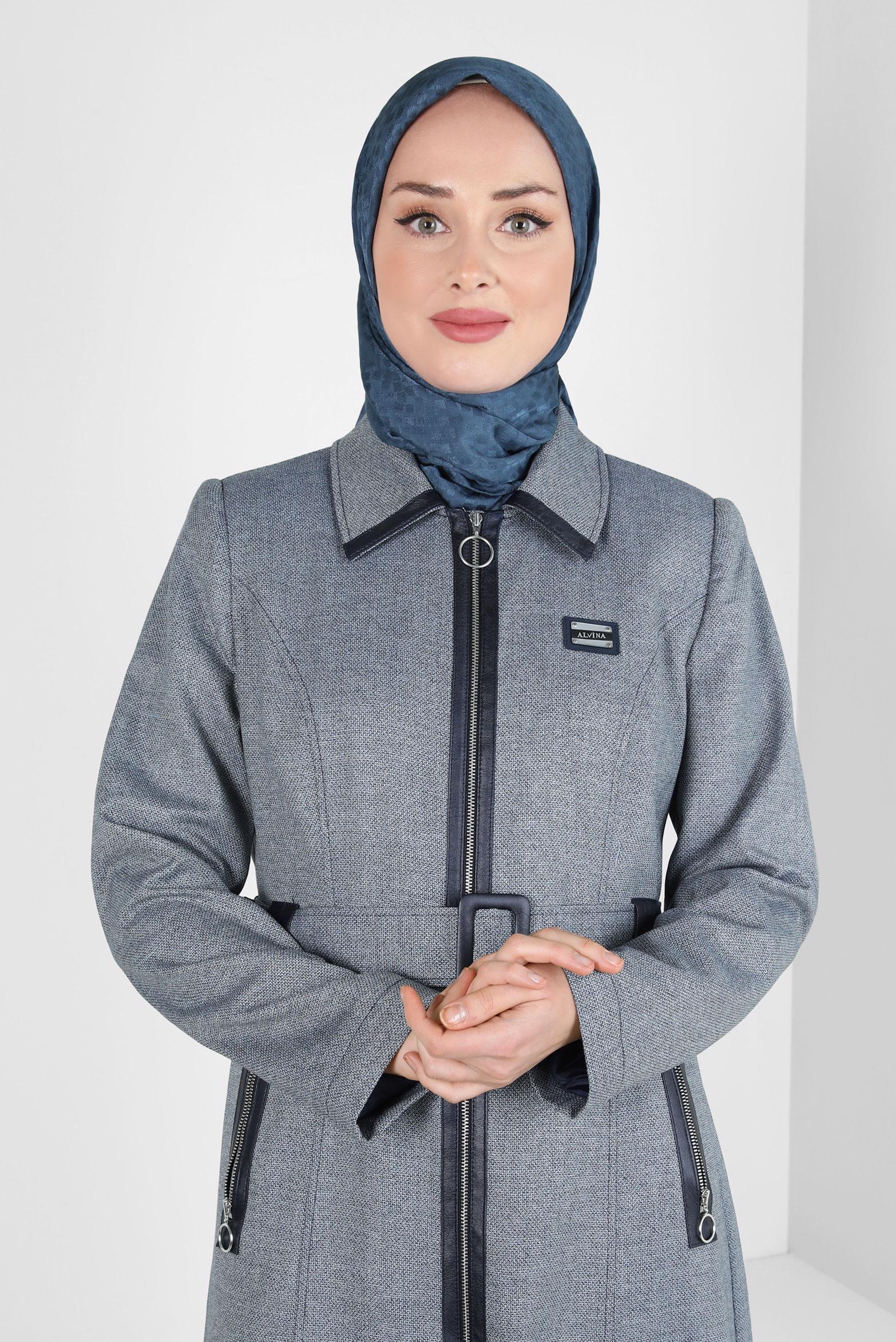 Tesettür giyim LACİVERT ALVİNA JAKARLI EŞARP 8309