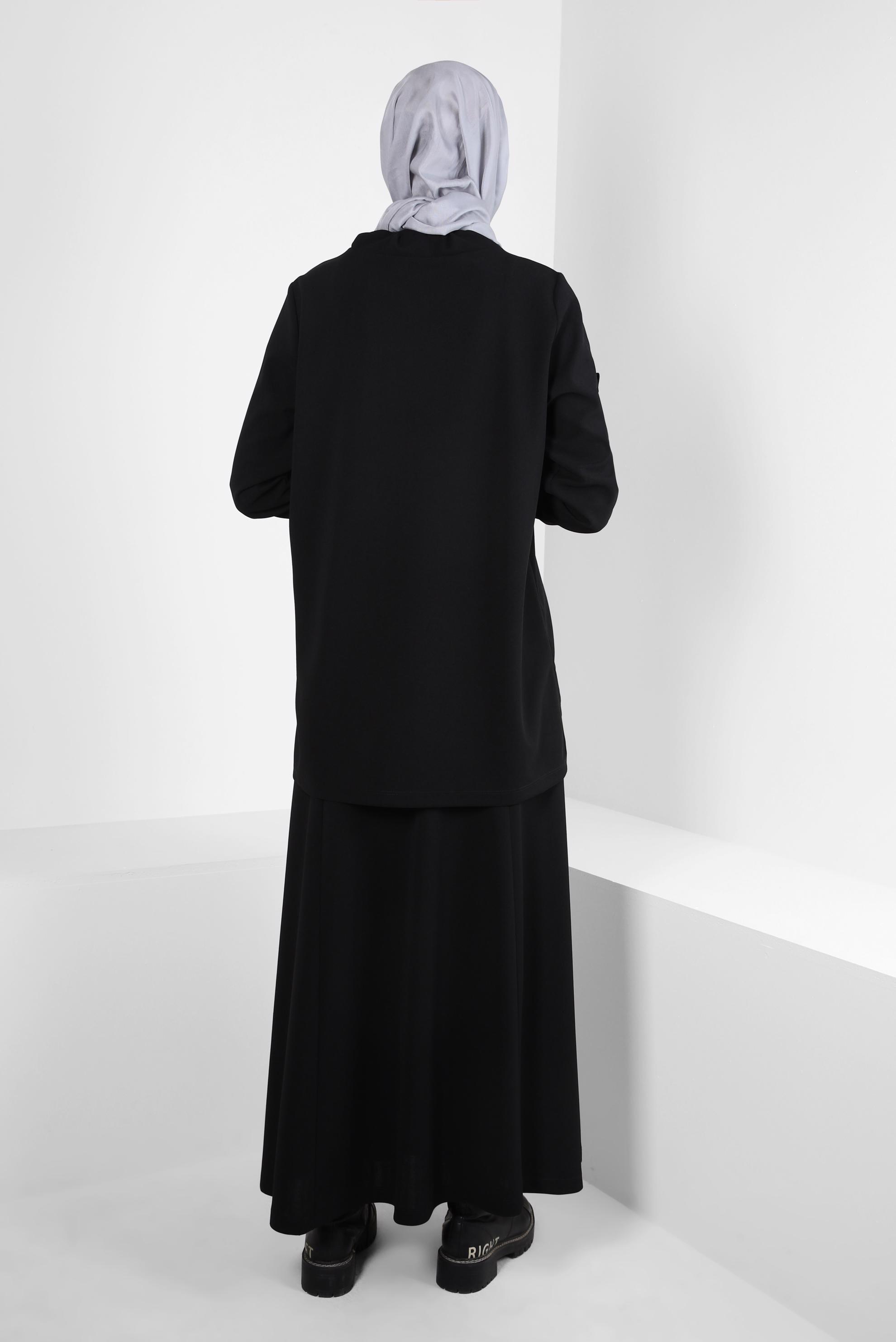 Tesettür giyim SİYAH ETEKLİ EŞOFMAN TAKIM 43877