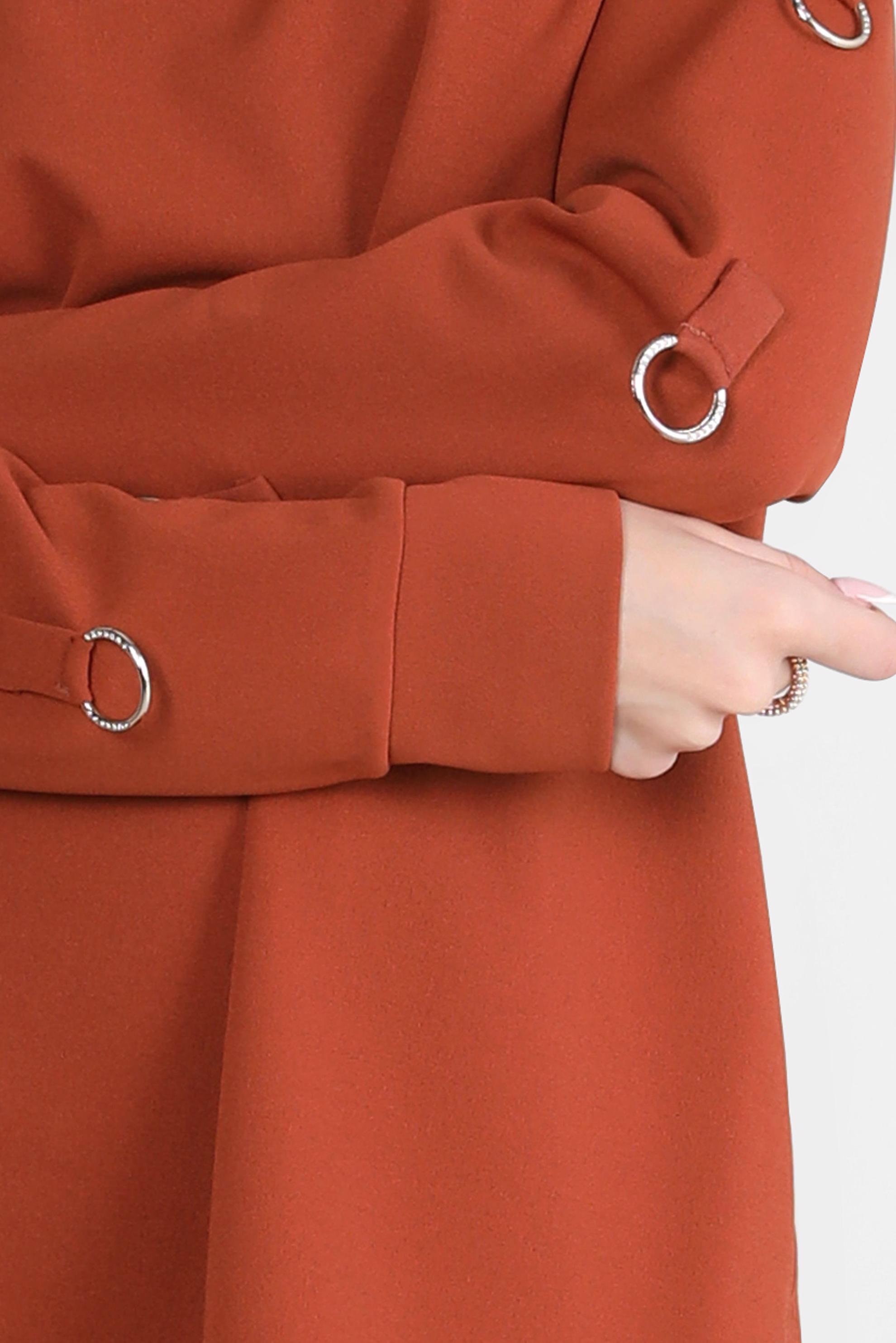 Tesettür giyim TURUNCU ETEKLİ EŞOFMAN TAKIM 43877