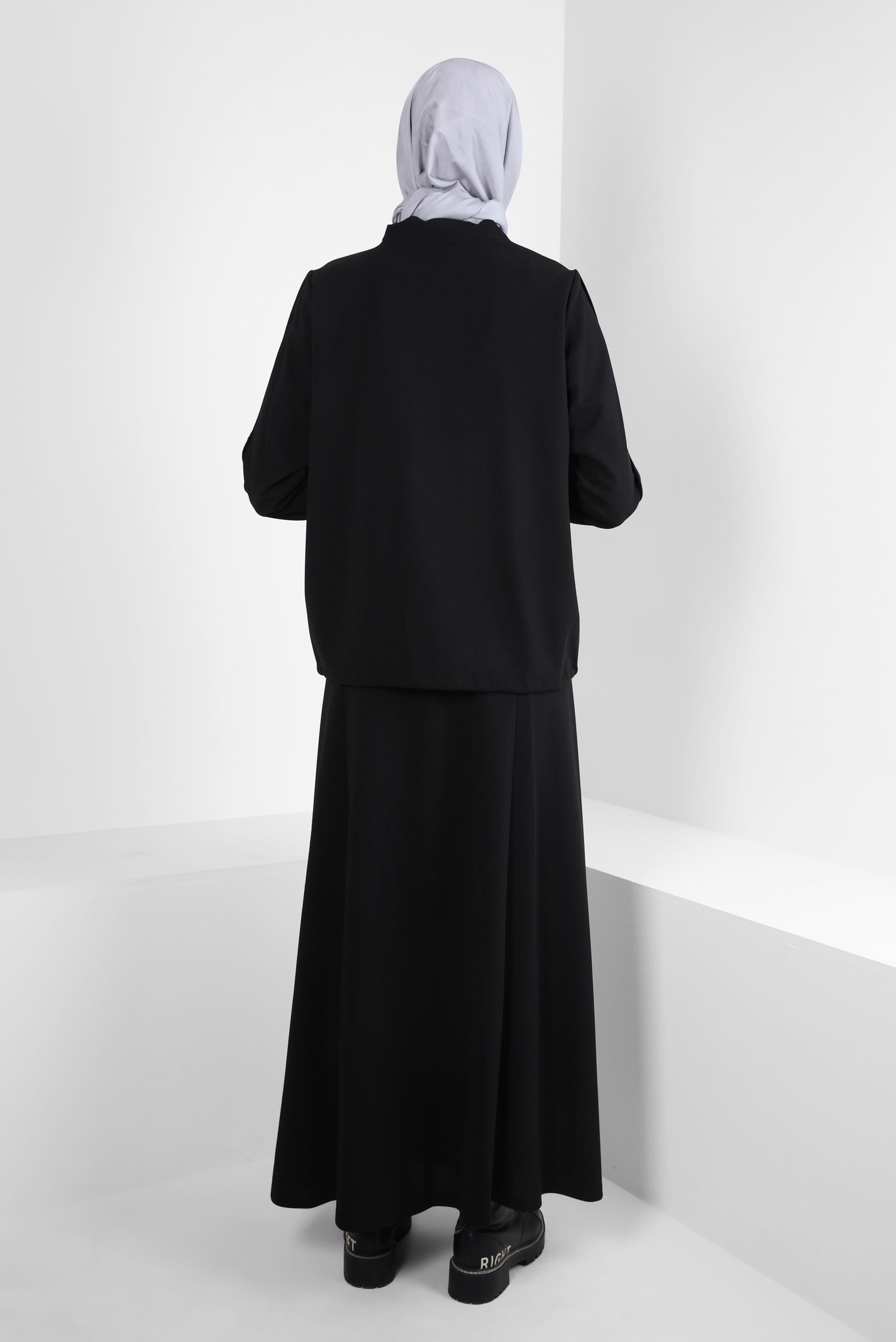 Tesettür giyim SİYAH ETEKLİ EŞOFMAN TAKIM 43878