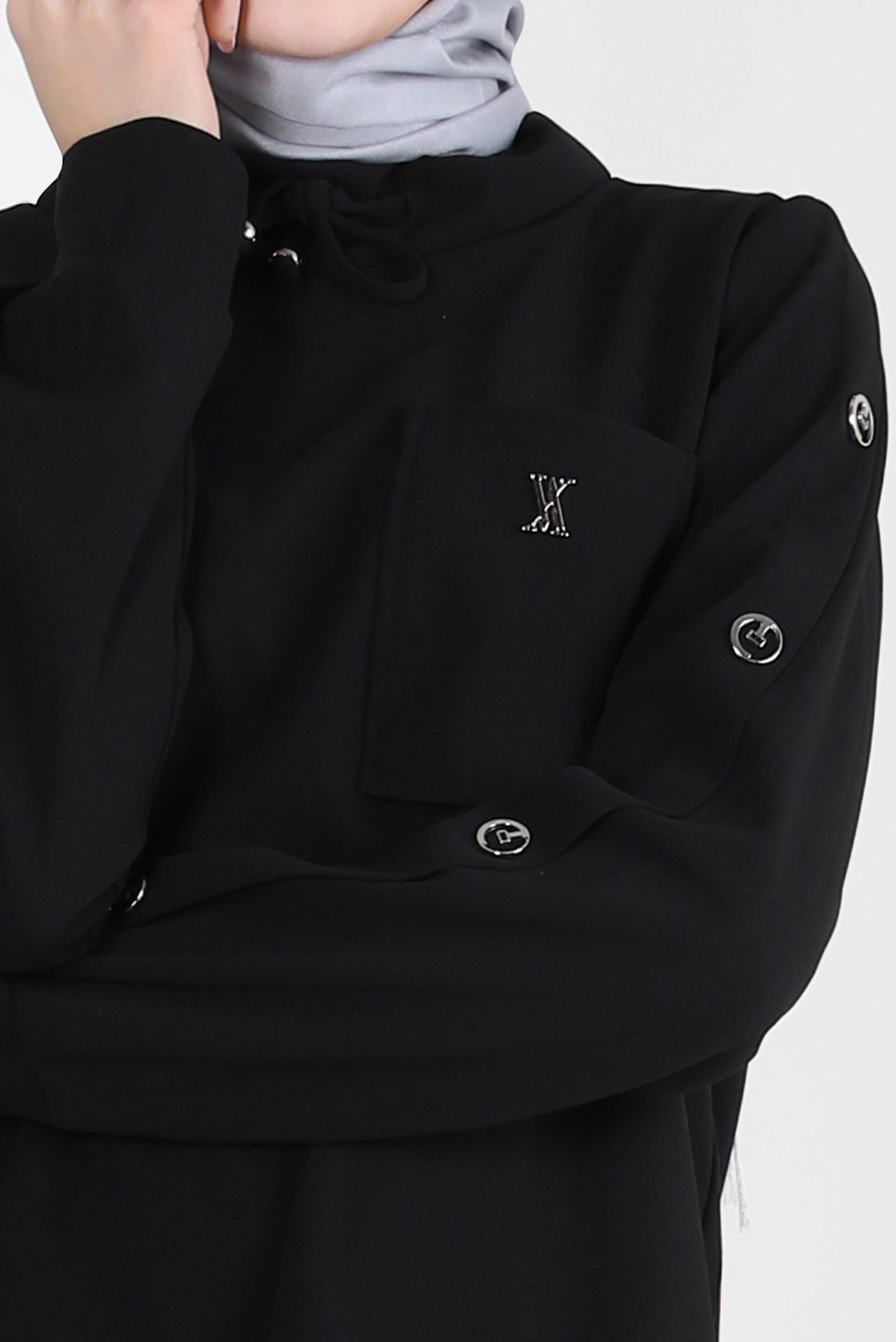 Tesettür giyim SİYAH ETEKLİ EŞOFMAN TAKIM 43878