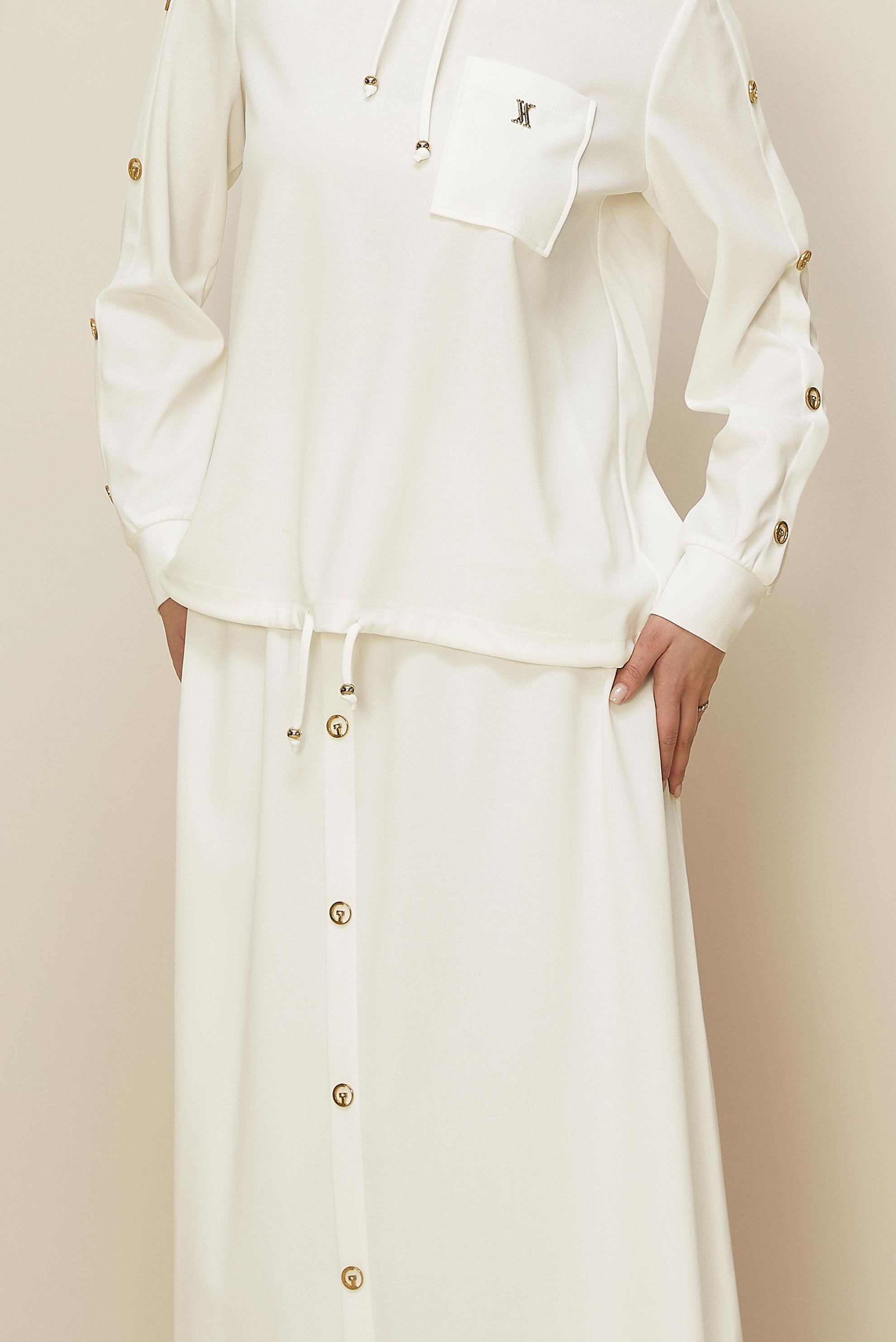 Hijab clothing WHITE SKIRTED TRACKSUIT SET 43878