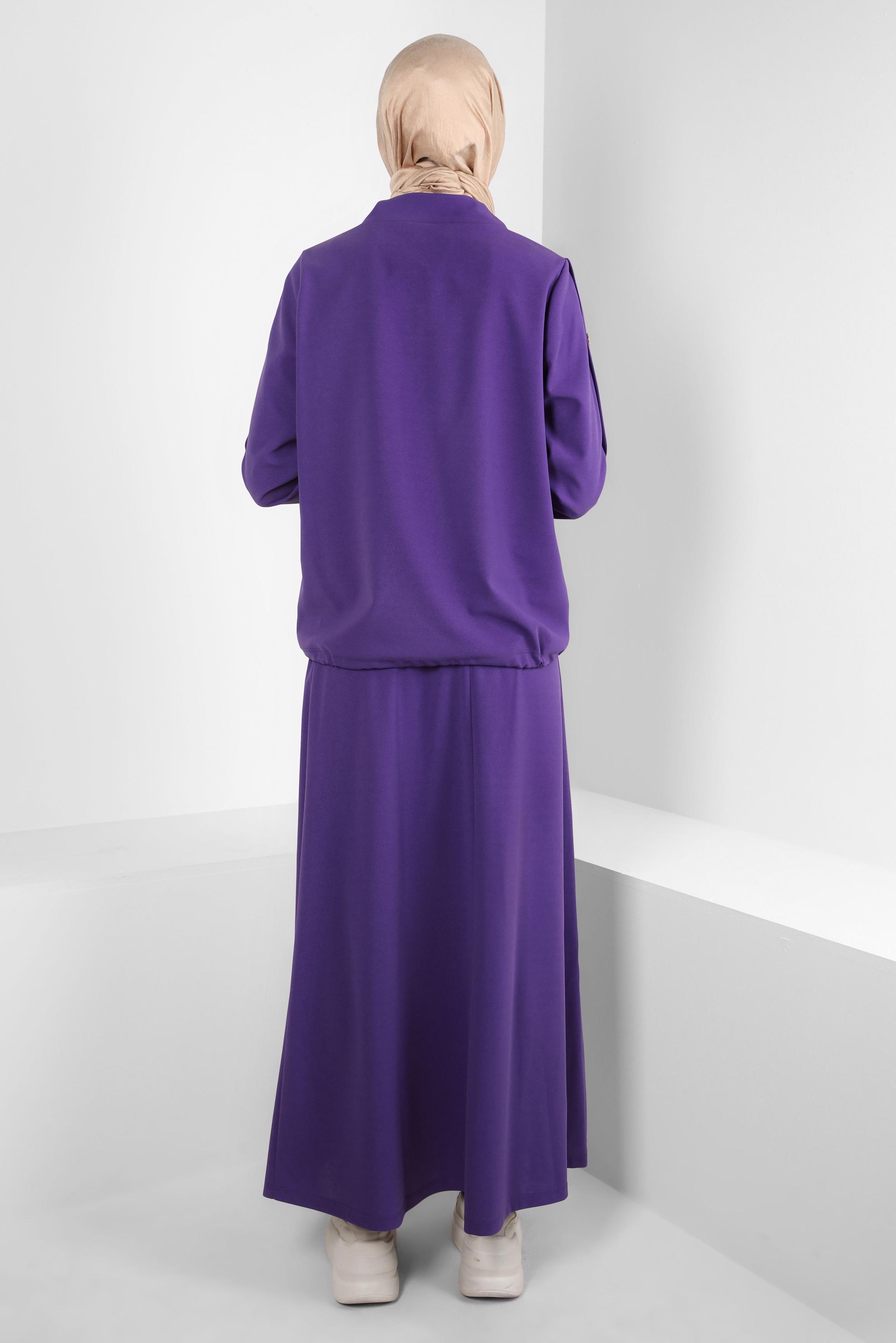 Tesettür giyim MOR ETEKLİ EŞOFMAN TAKIM 43878