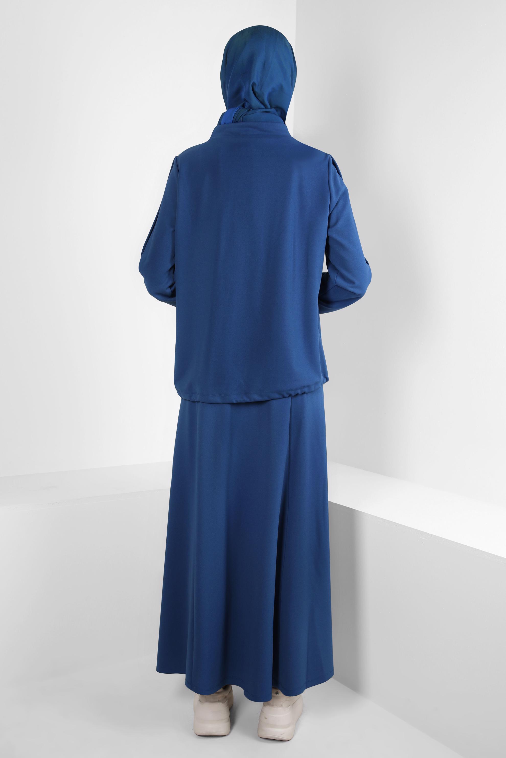 Tesettür giyim MAVİ ETEKLİ EŞOFMAN TAKIM 43878