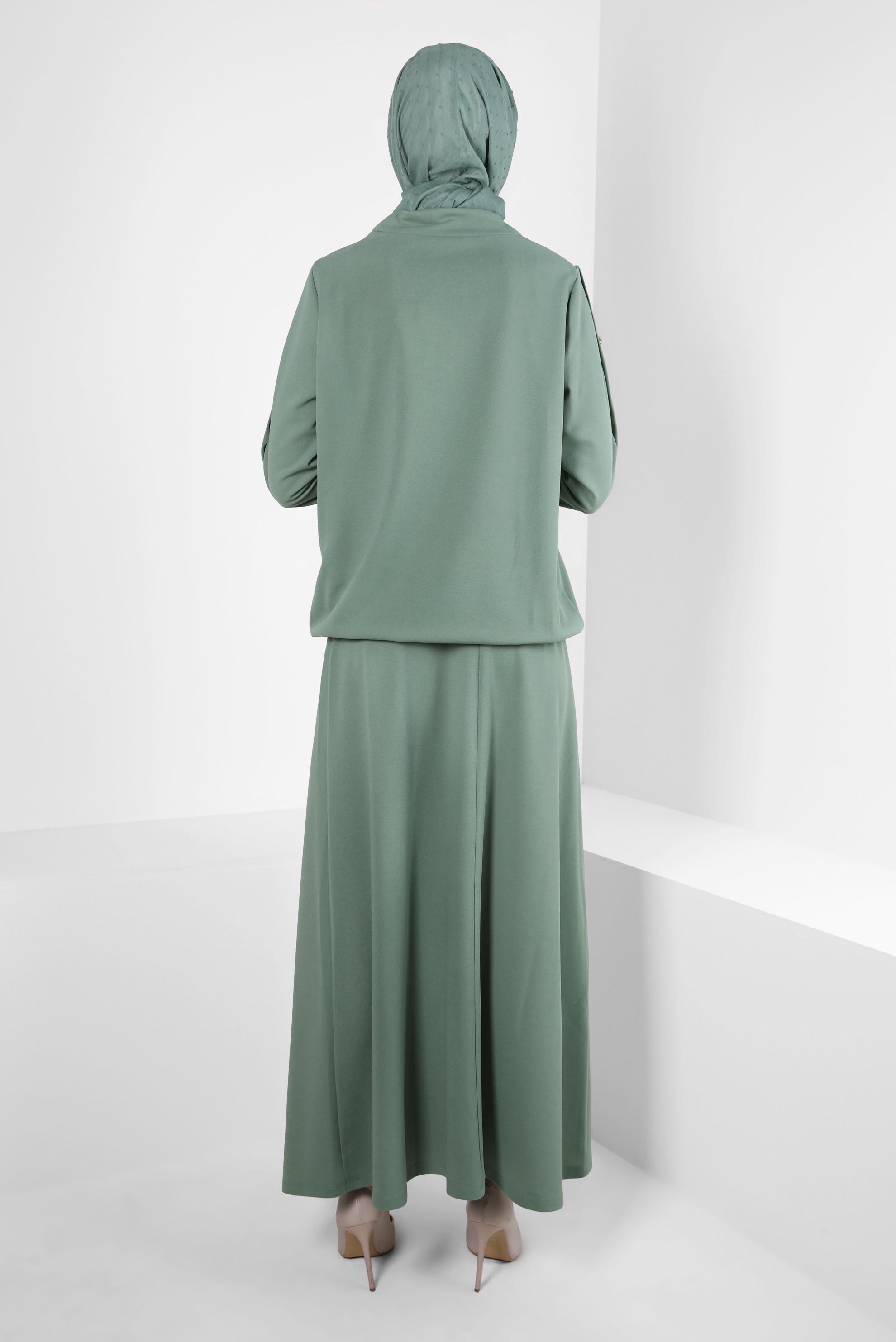 Tesettür giyim YEŞİL ETEKLİ EŞOFMAN TAKIM 43878