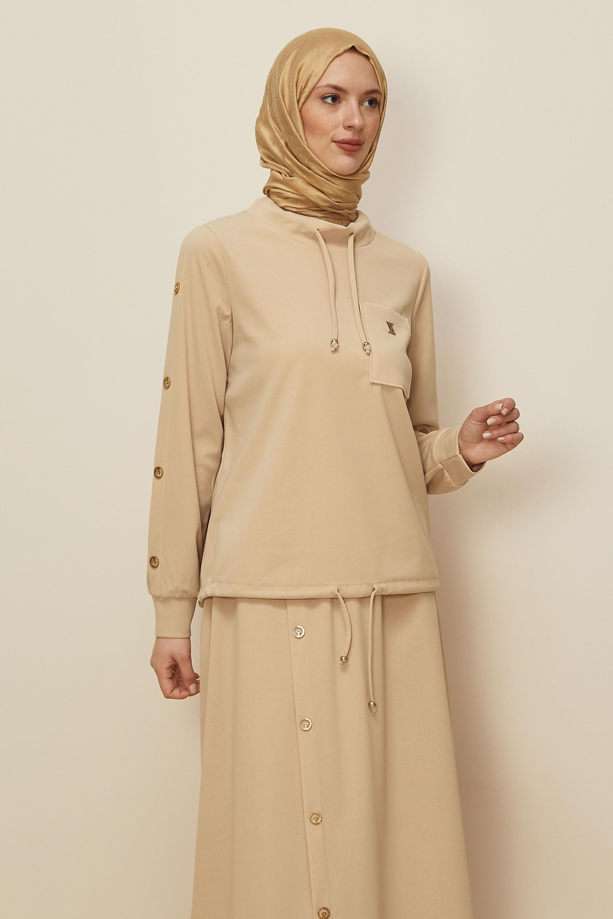 Hijab clothing ECRU SKIRTED TRACKSUIT SET 43878