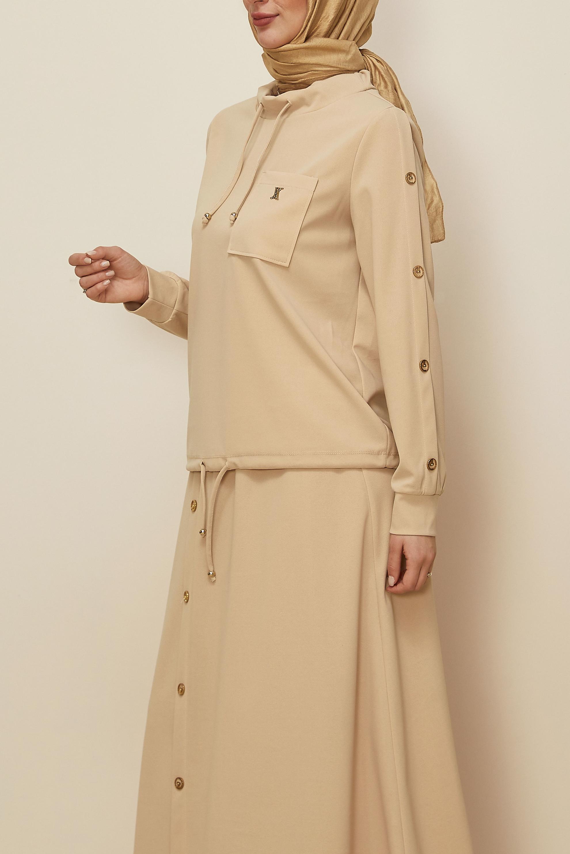 Hijab clothing ECRU SKIRTED TRACKSUIT SET 43878