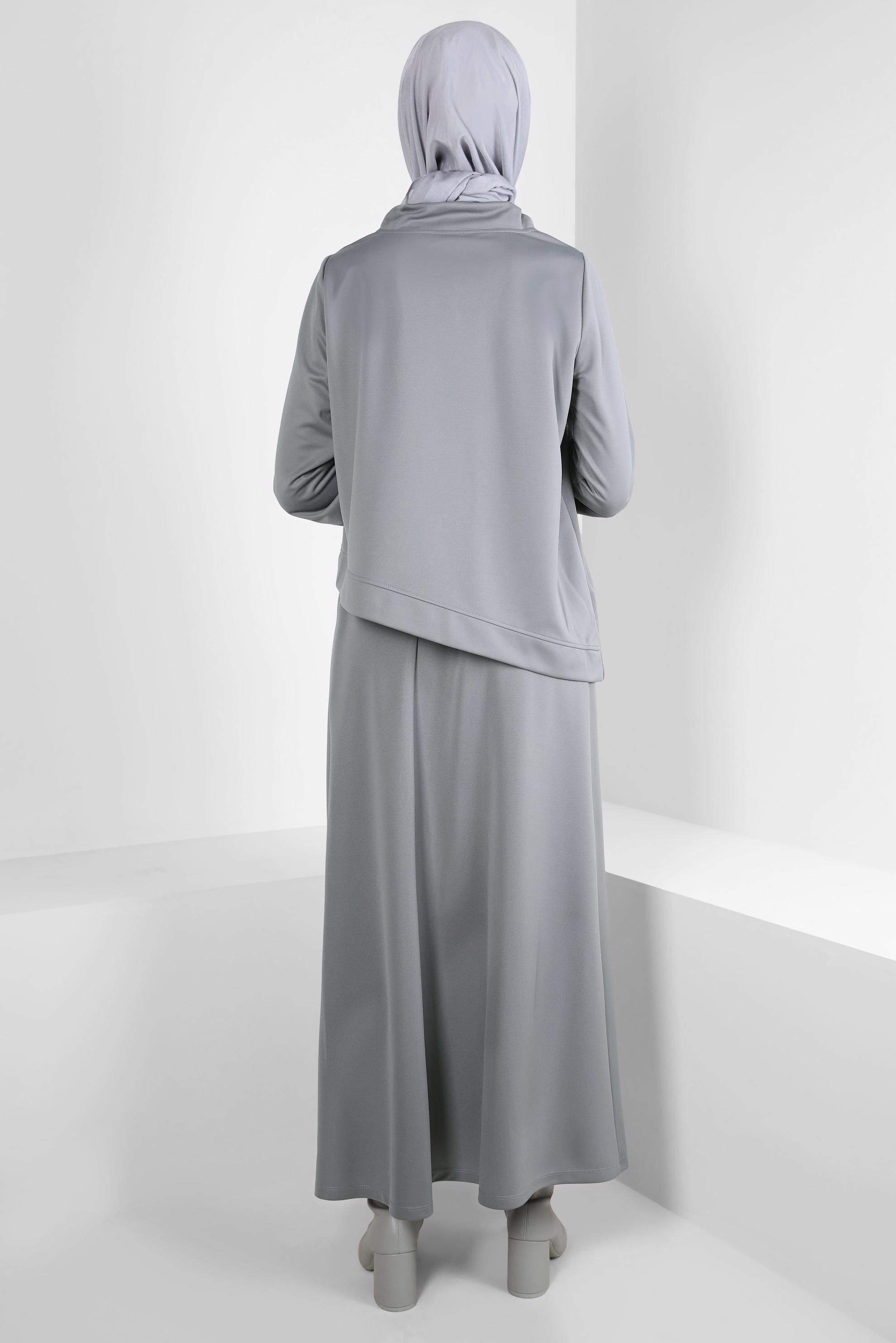 Vêtements hijab GRIS COSTUME À JUPE 43912