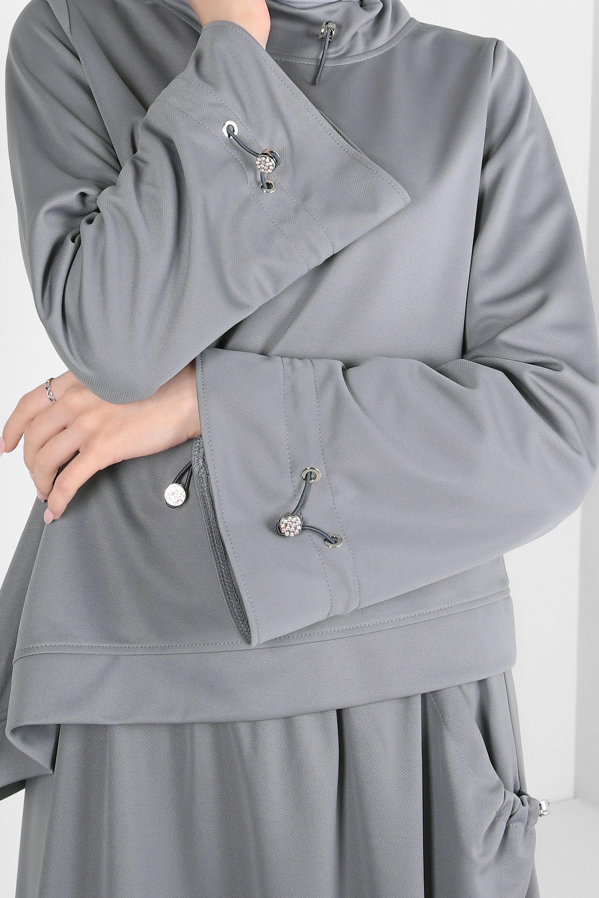 Vêtements hijab GRIS COSTUME À JUPE 43912