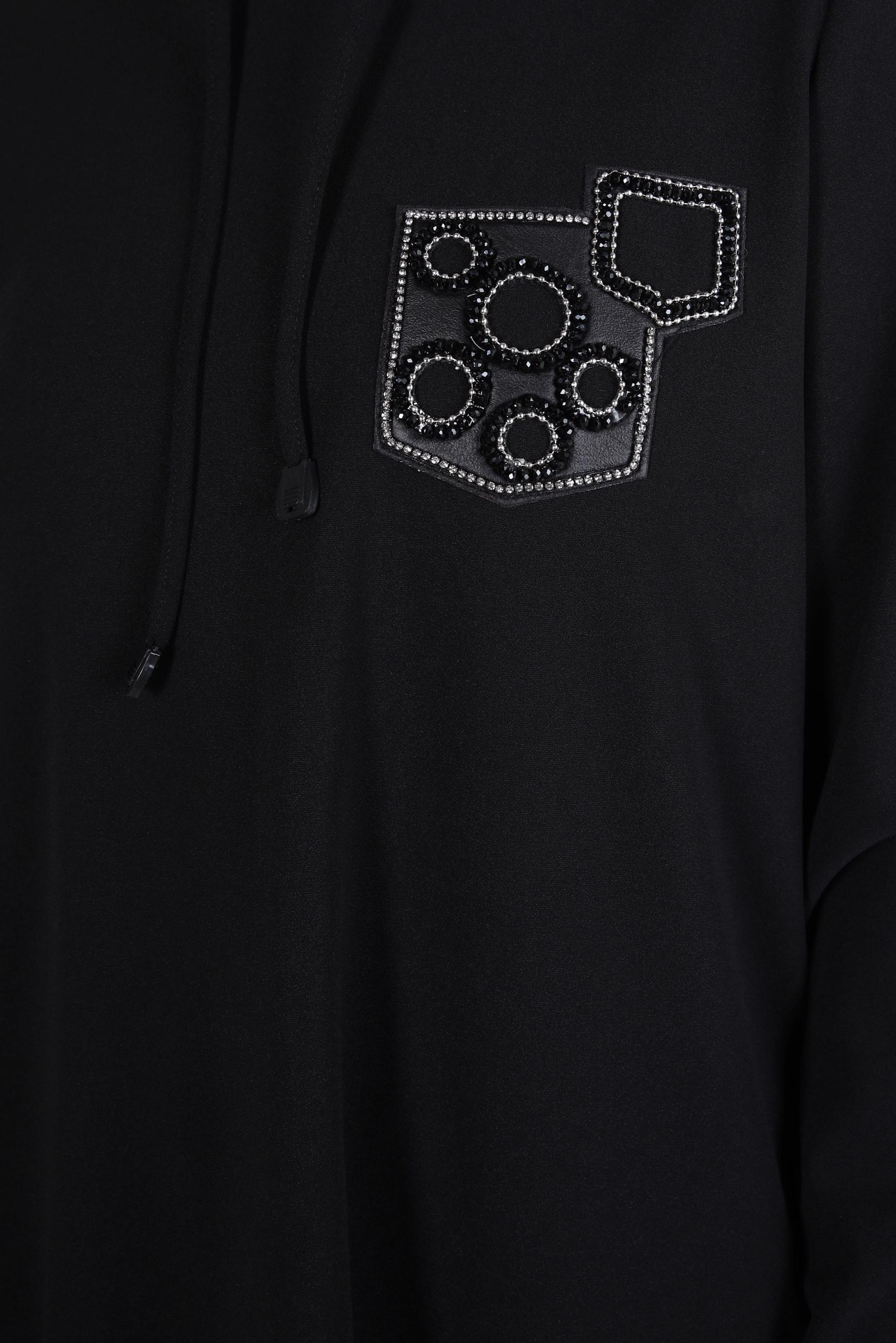 Tesettür giyim SİYAH KAPÜŞONLU EŞOFMAN TUNİK 44120