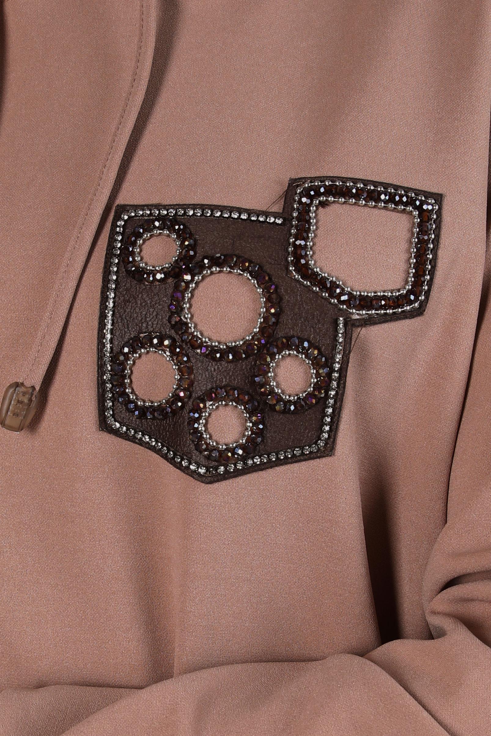 Tesettür giyim BEJ KAPÜŞONLU EŞOFMAN TUNİK 44120