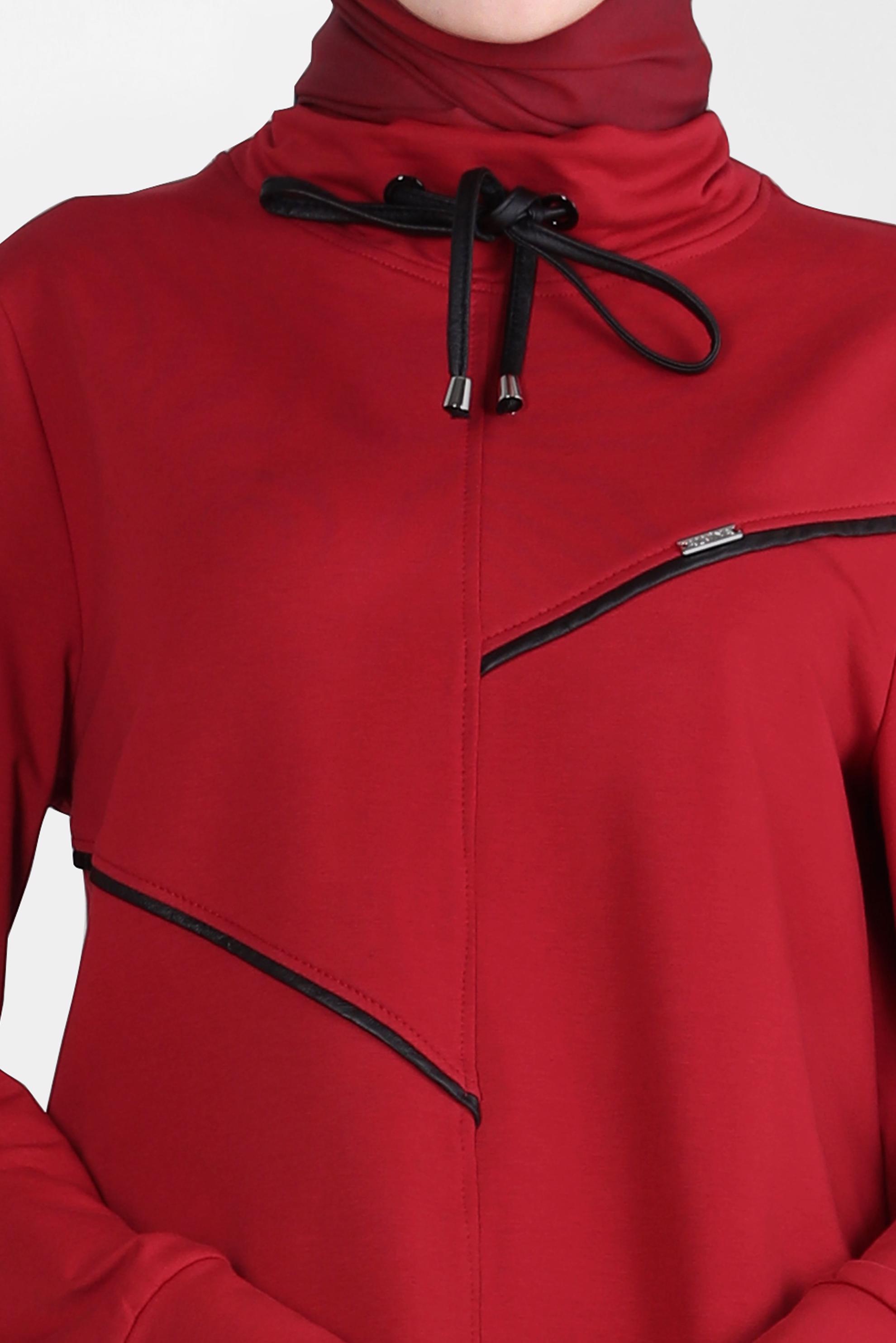 Tesettür giyim KIRMIZI ŞERİTLİ EŞOFMAN TUNİK 44122