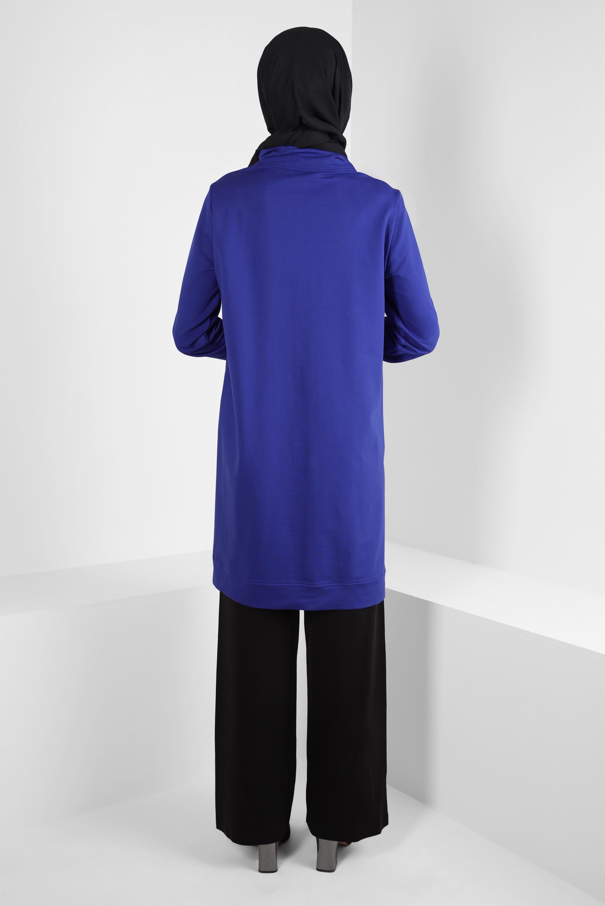 Tesettür giyim LACİVERT ŞERİTLİ EŞOFMAN TUNİK 44122