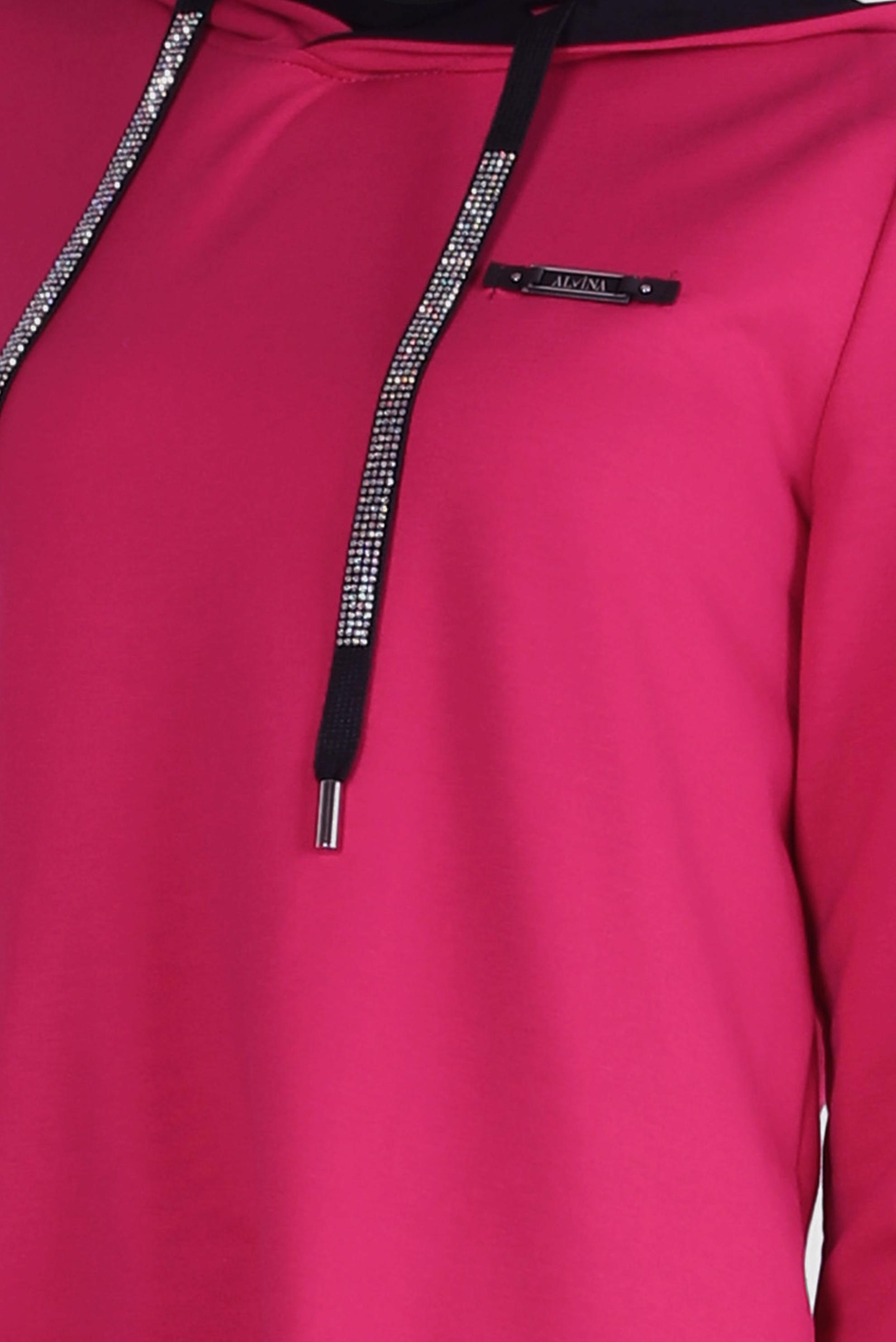 Tesettür giyim FUŞYA KAPÜŞONLU EŞOFMAN TUNİK 44125