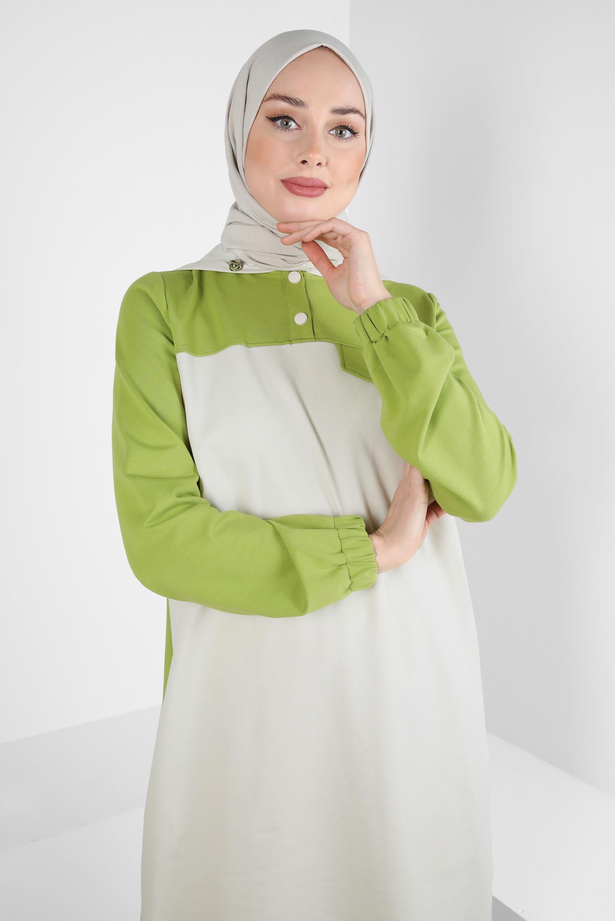 Hijab clothing GREEN HOODED TRACKSUIT TUNIC 44126
