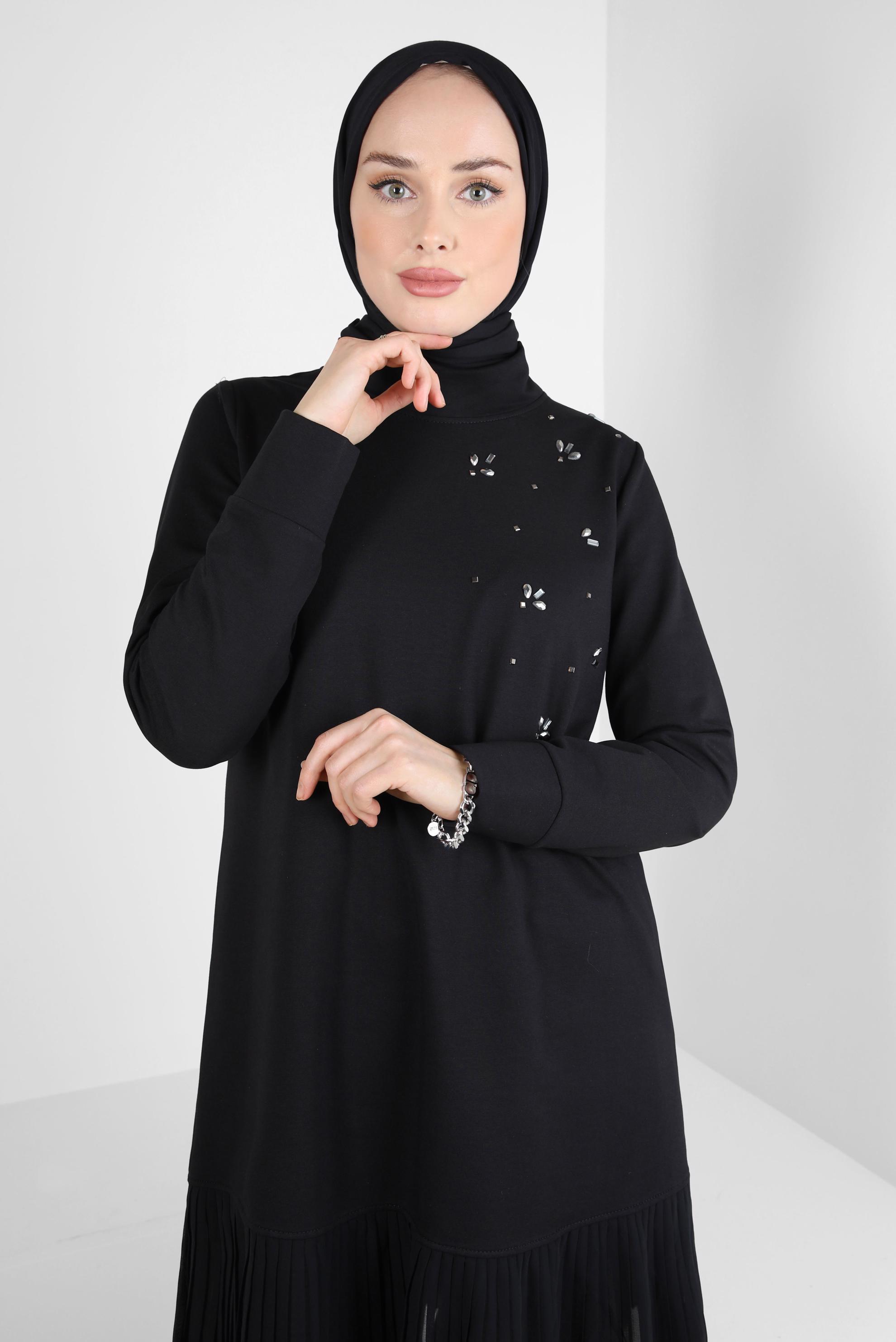 Vêtements hijab NOIR TUNIQUE DE SURVÊTEMENT 44183
