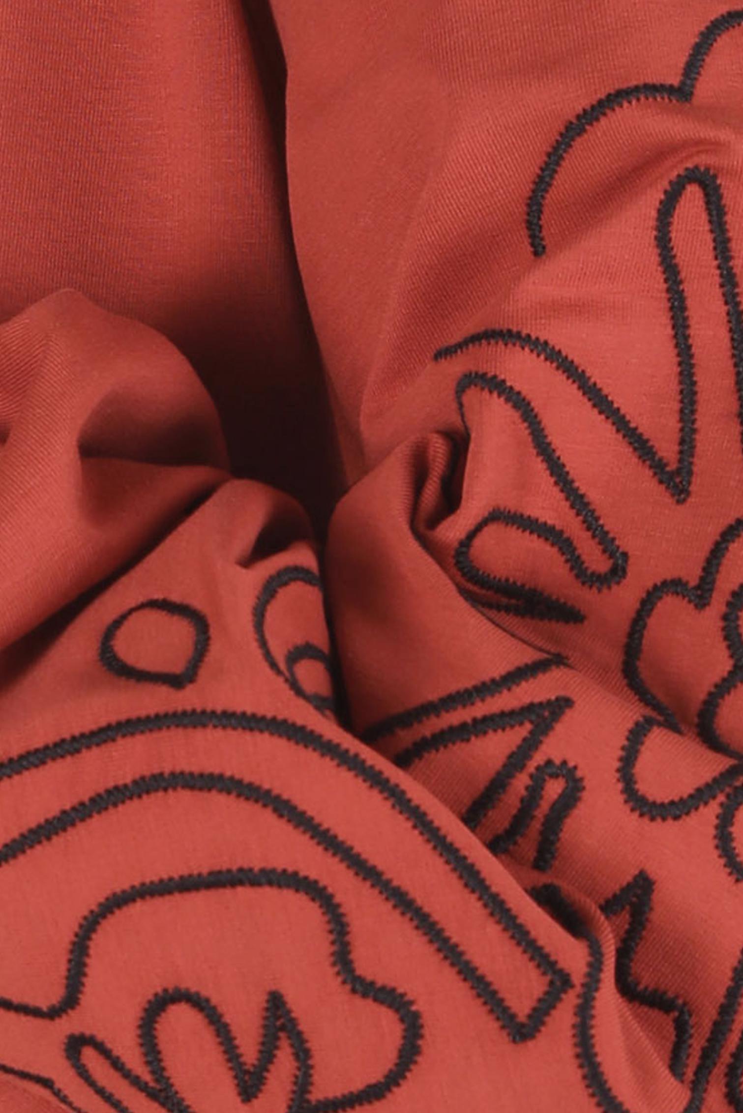 Tesettür giyim TURUNCU DESENLİ EŞOFMAN TUNİK 44237