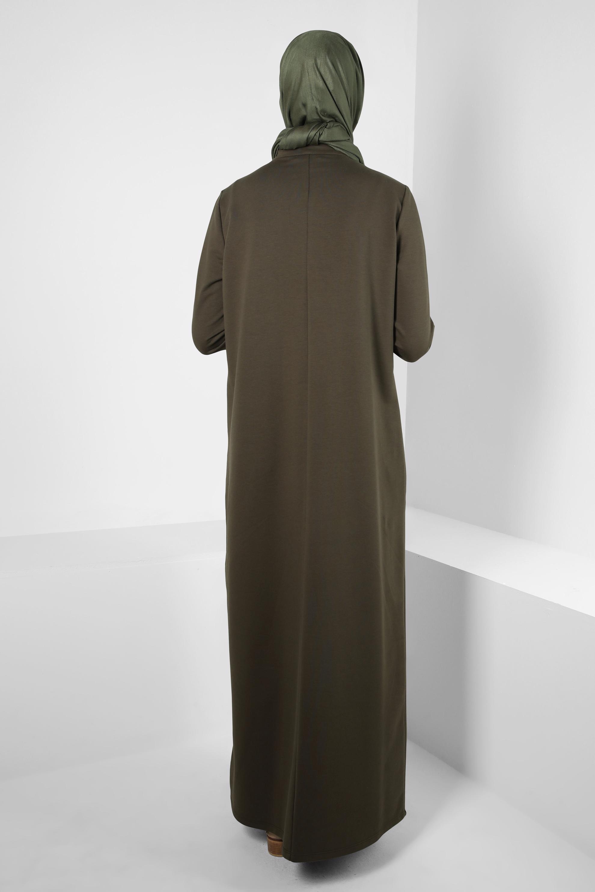 Vêtements hijab KAKI ROBE DE SURVÊTEMENT AVEC POCHE 44238